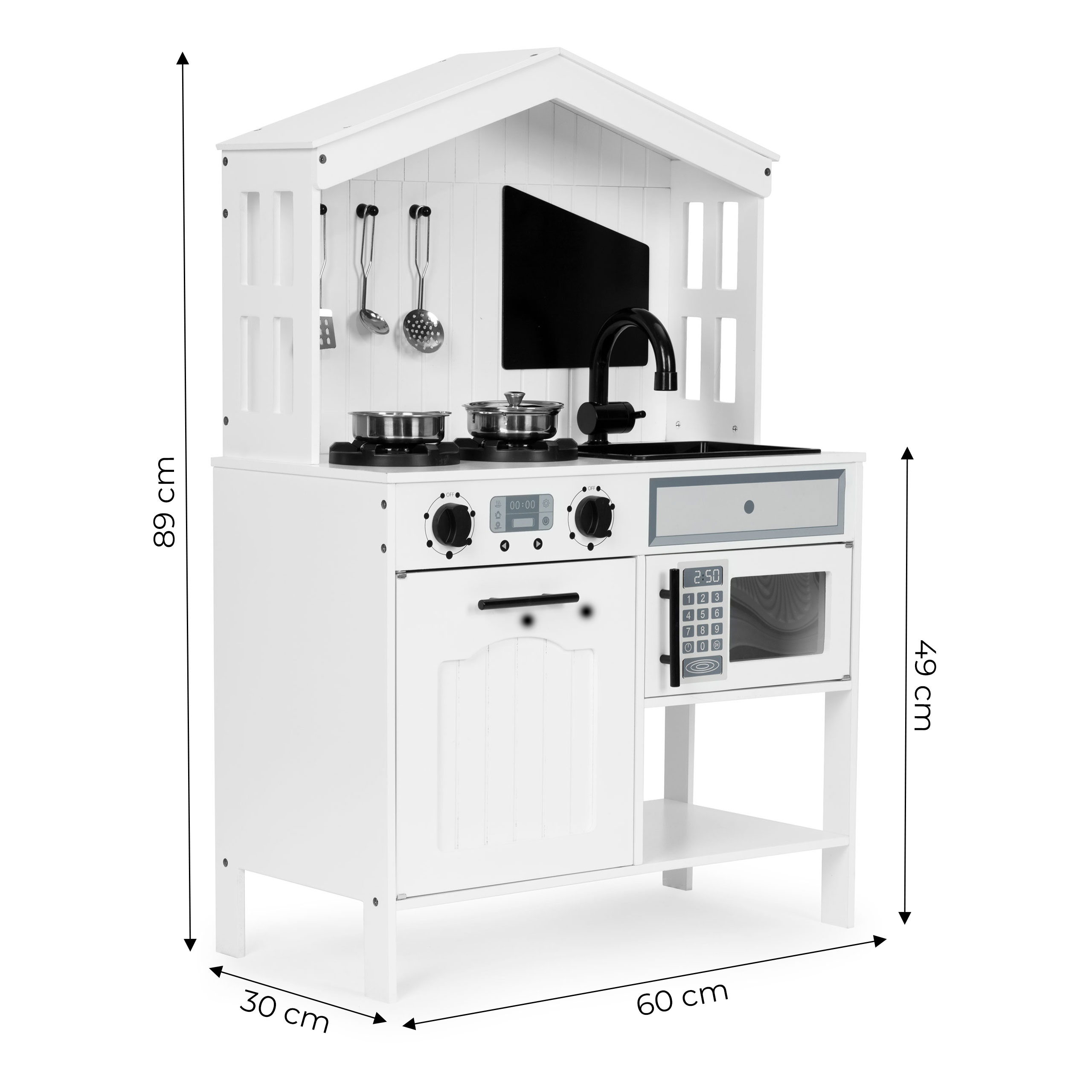 Medinė vaikiška virtuvė Eco Toys PLK563W, balta