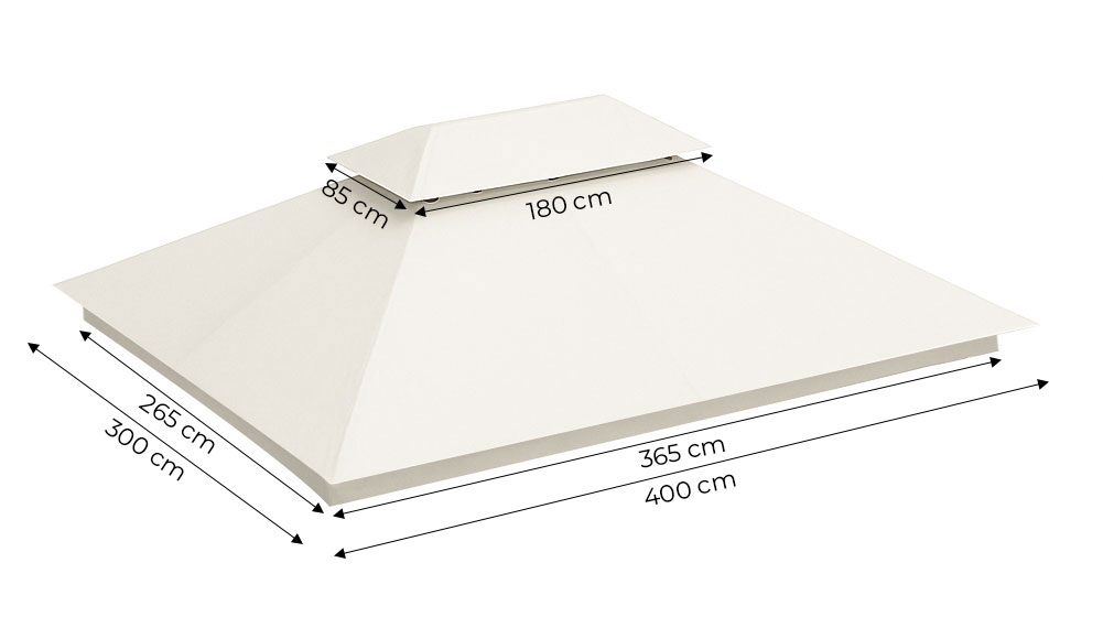 Patvarus sodo pavėsinės stogas 3x4 m smėlio spalvos