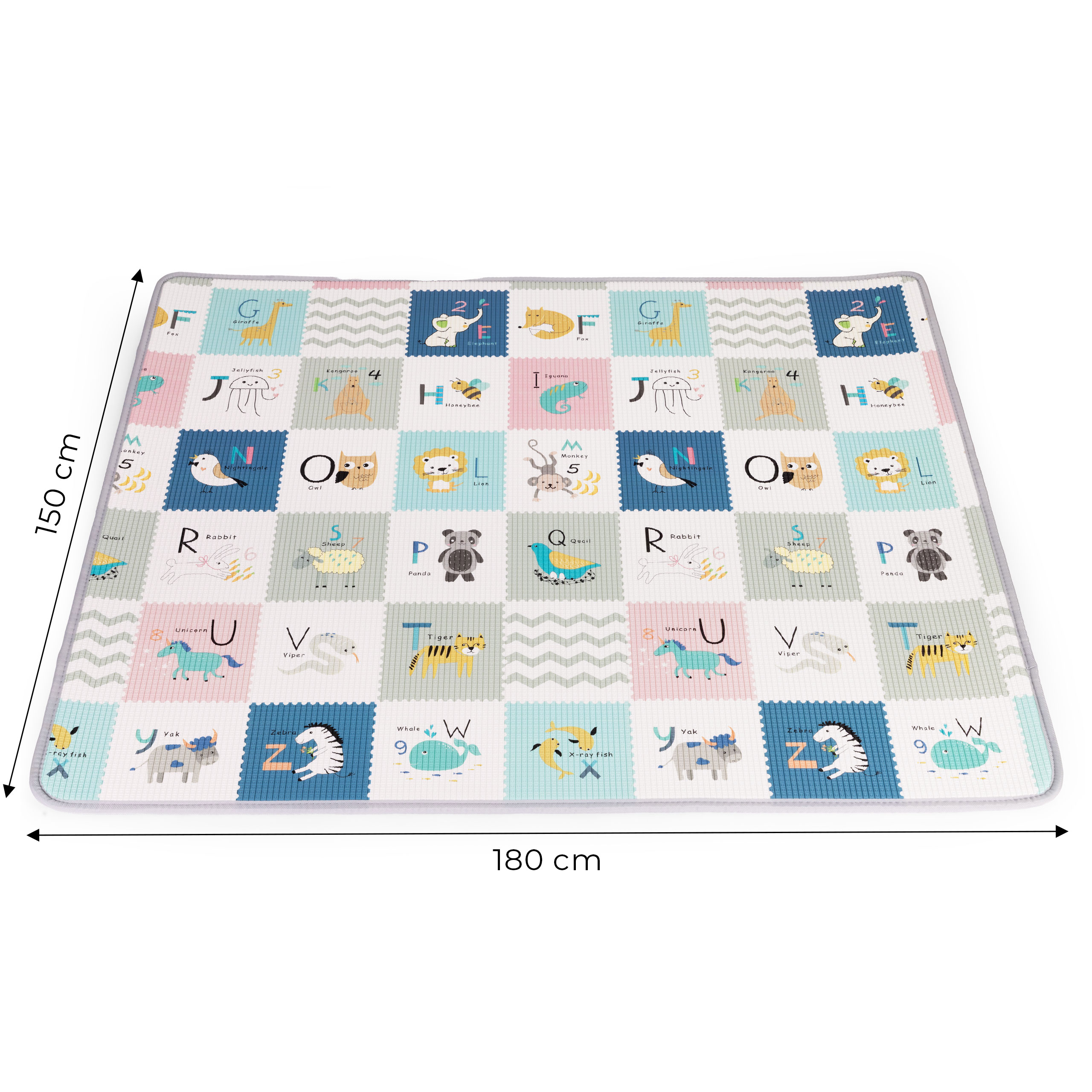 Žaidimų kilimėlis ecotoys iš eva putos, 180x150 cm, abipusis