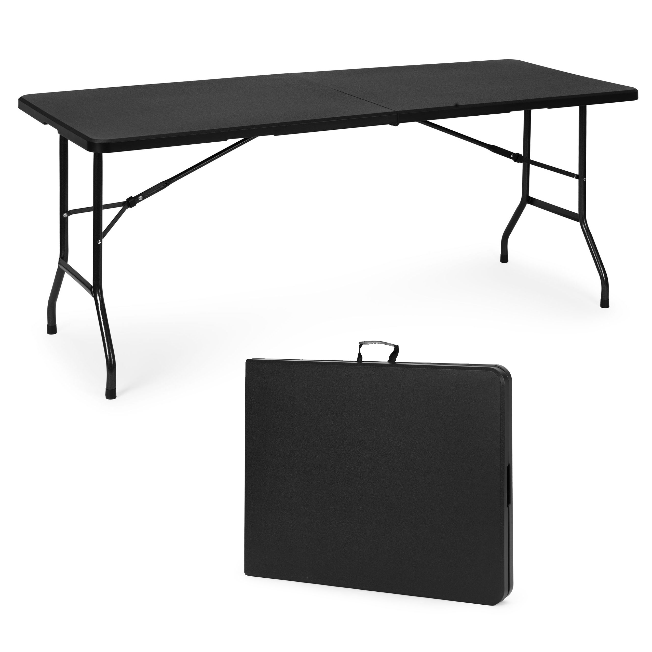 Sulankstomas stalas 180x74cm, juodas, modernhome