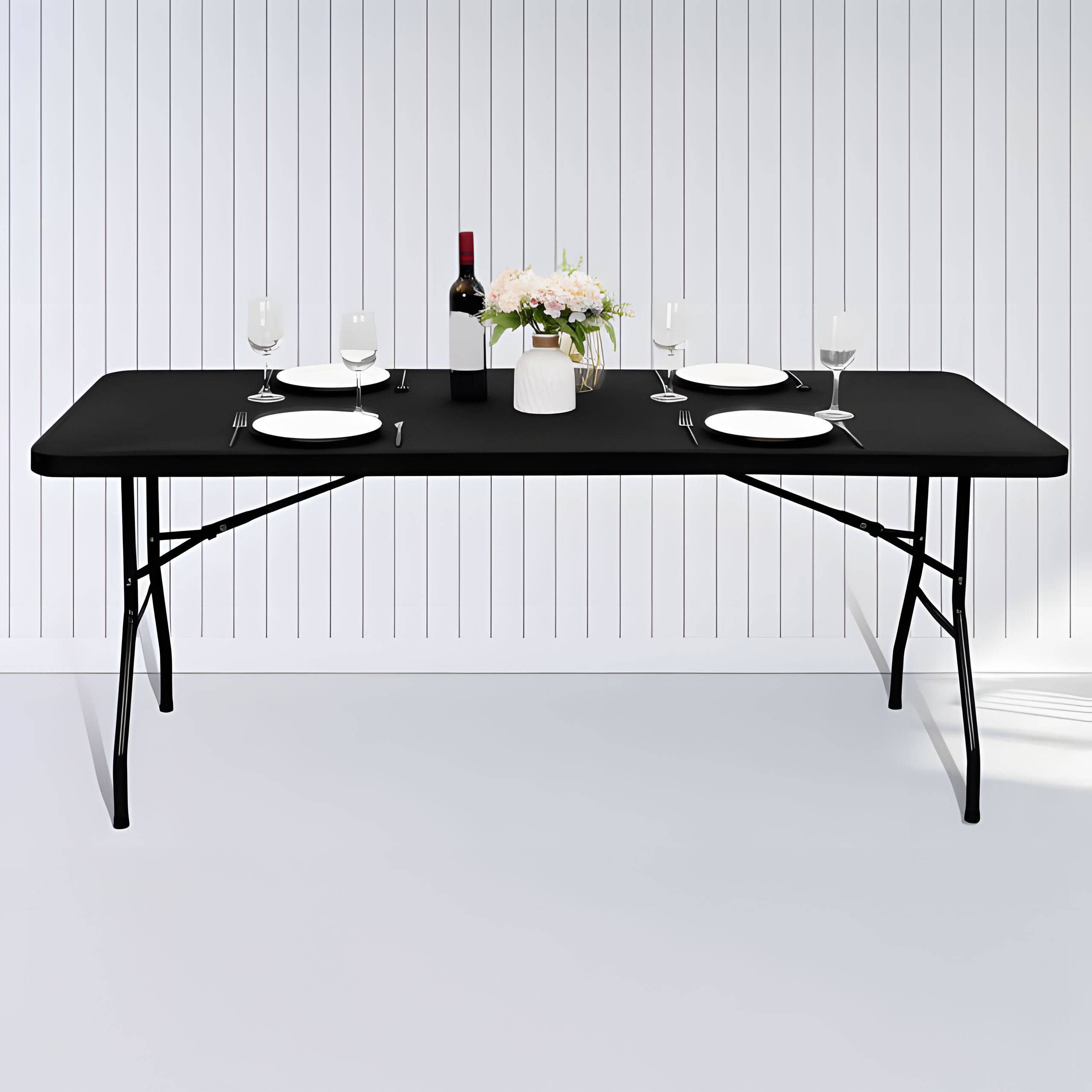 Sulankstomas stalas 180x74cm, juodas, modernhome