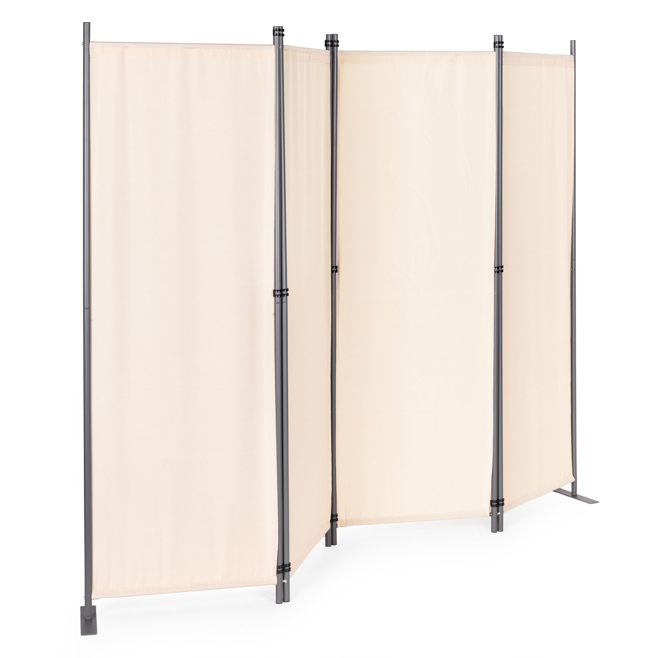 Sulankstoma 4 dalių sodo pertvara 167x216 cm, smėlio spalvos