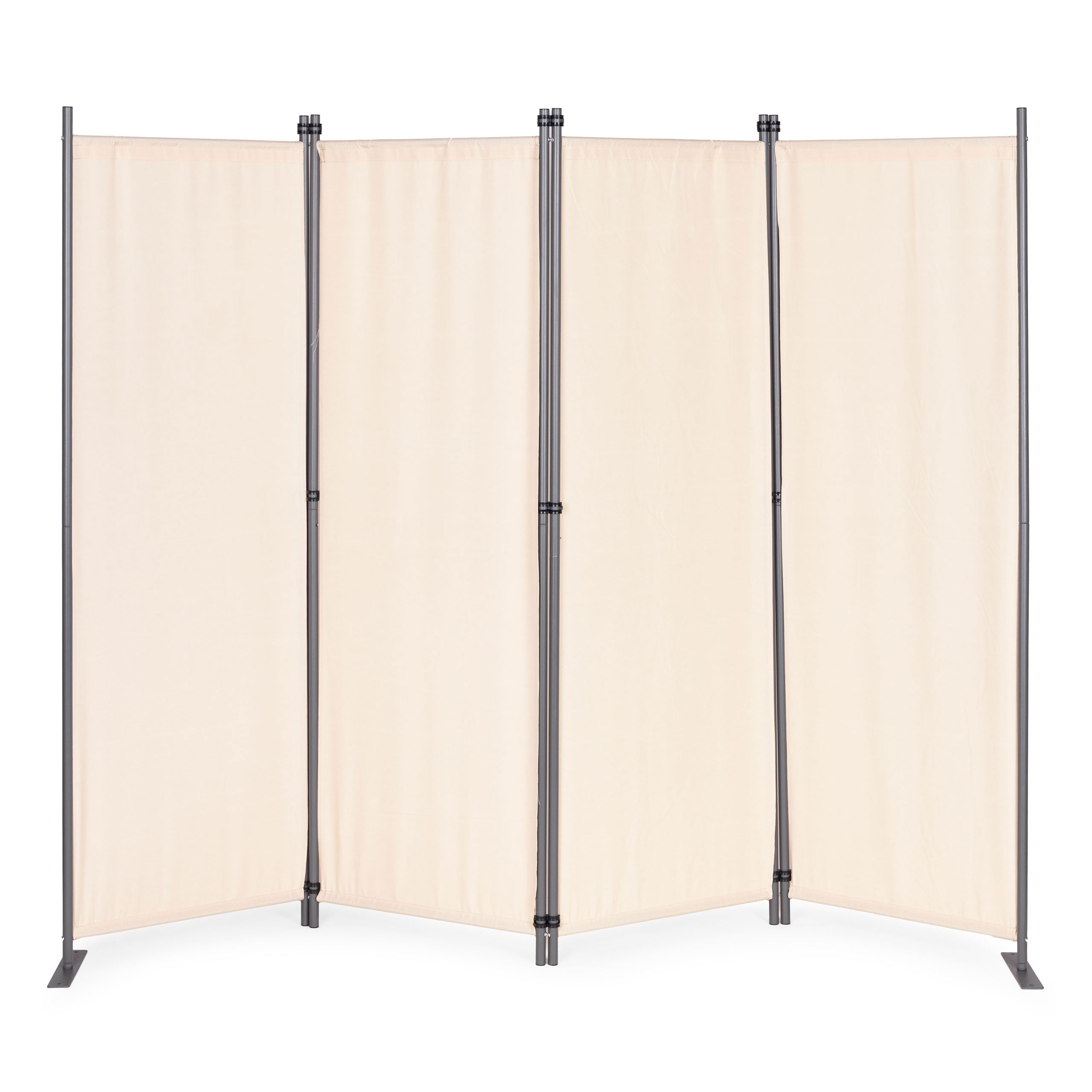 Sulankstoma 4 dalių sodo pertvara 167x216 cm, smėlio spalvos