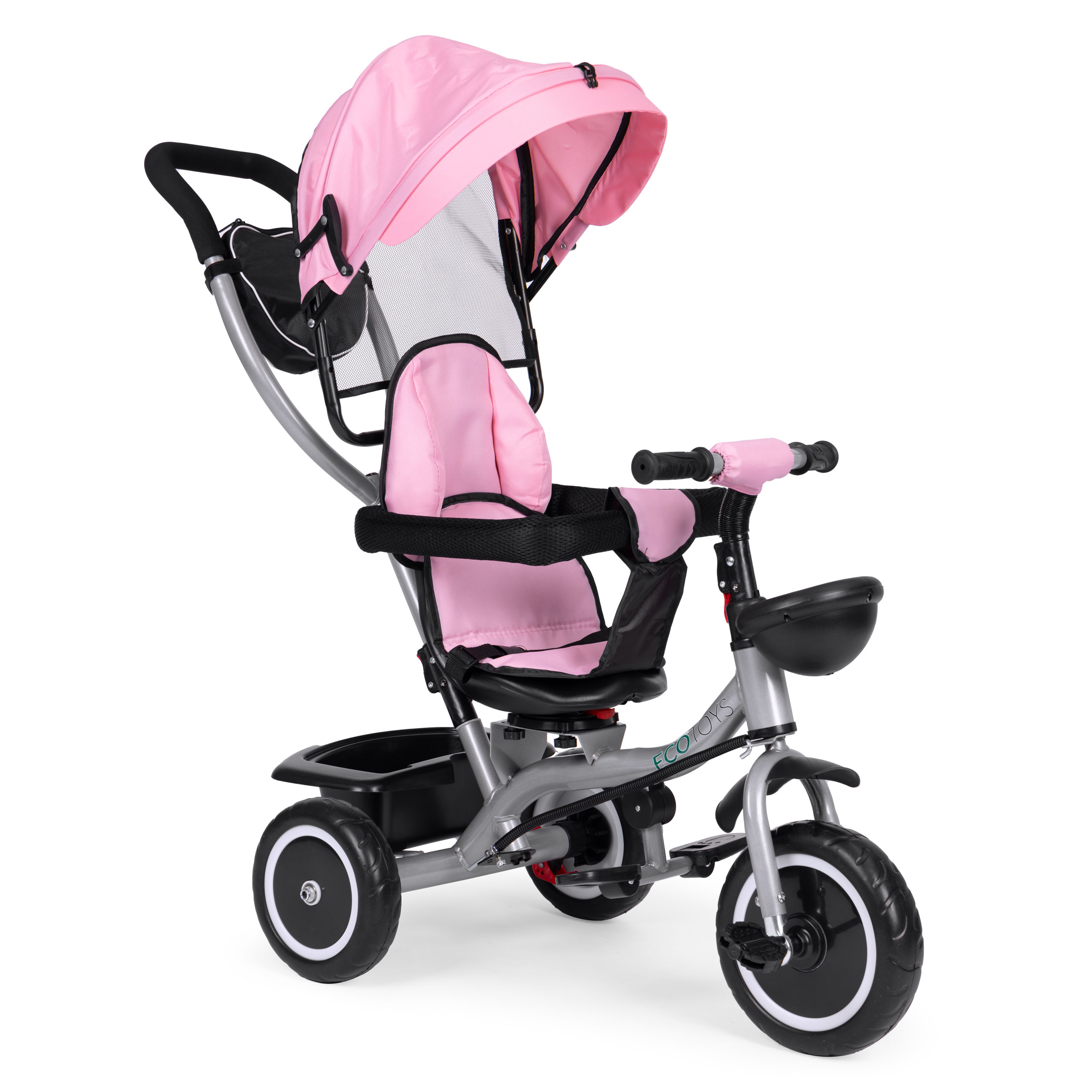 2-in-1 triratukas, rožinis, ecotoys