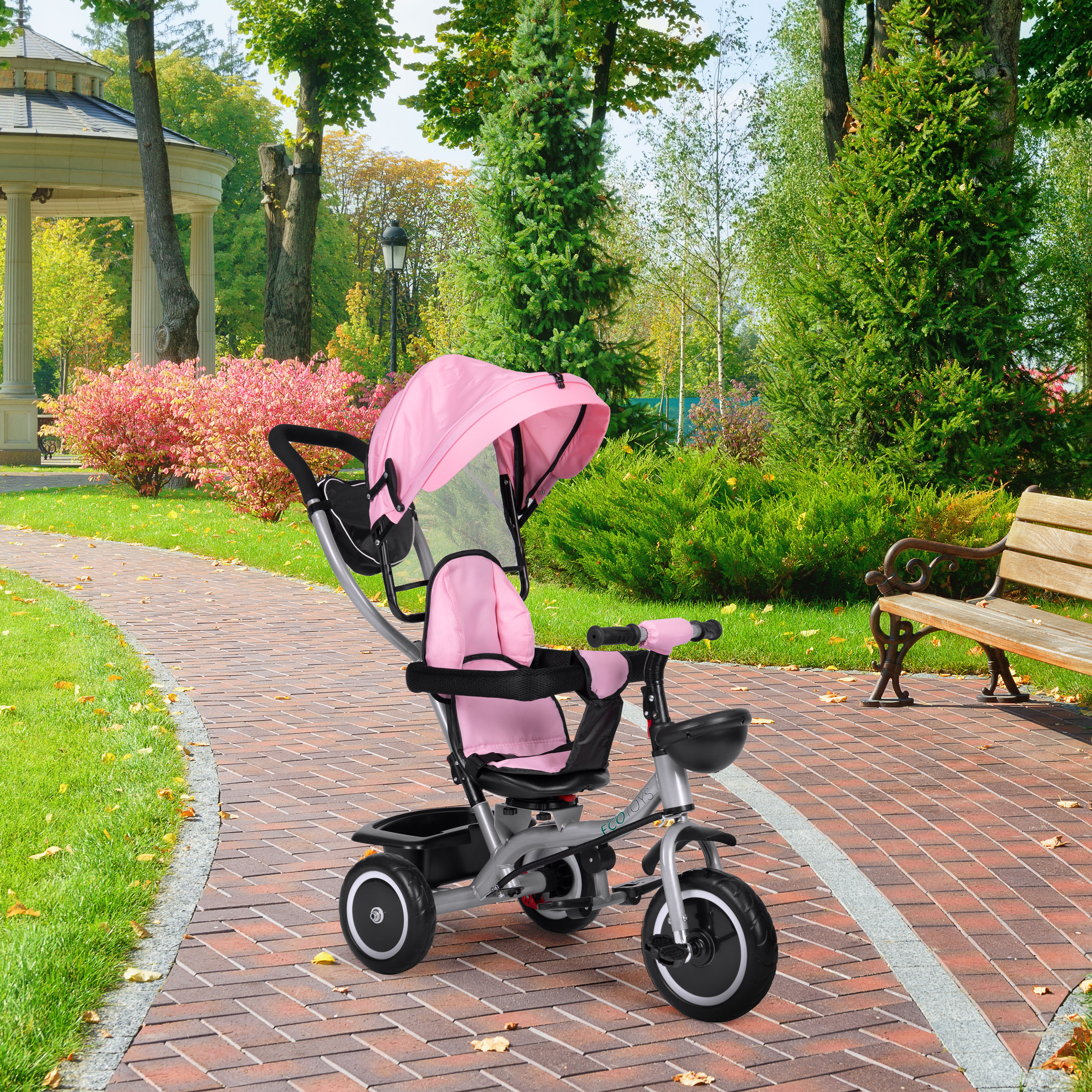 2-in-1 triratukas, rožinis, ecotoys