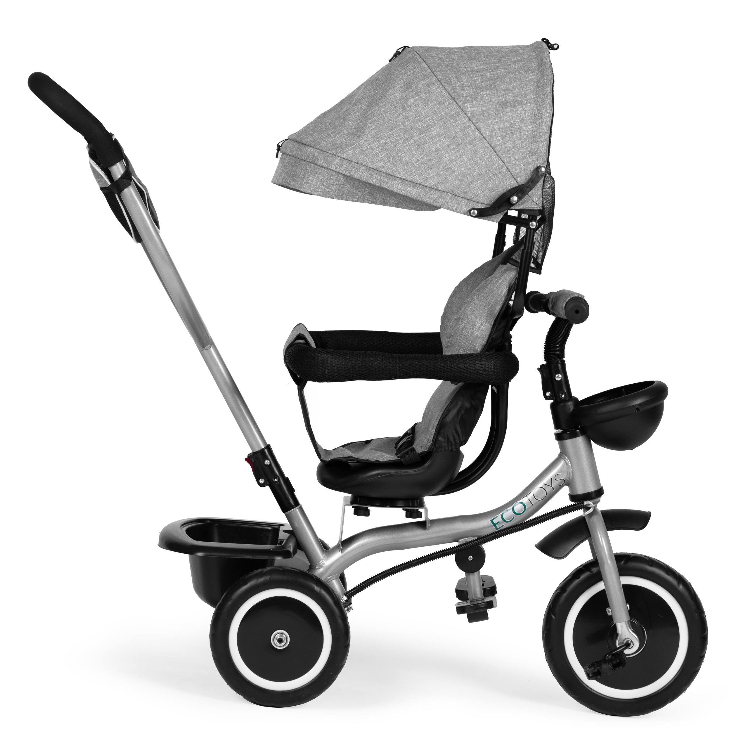 2-in-1 triratukas, pilkas, ecotoys