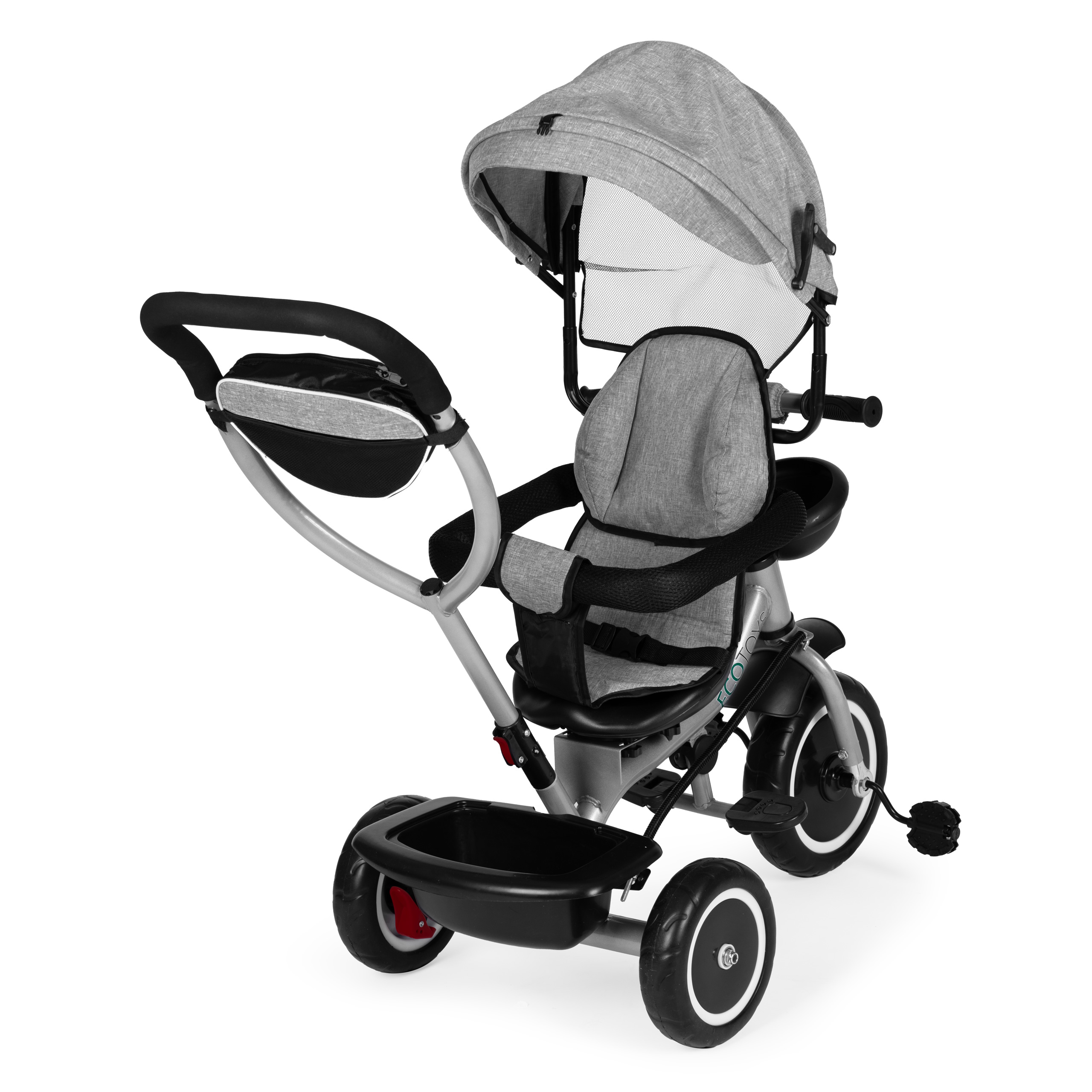 2-in-1 triratukas, pilkas, ecotoys