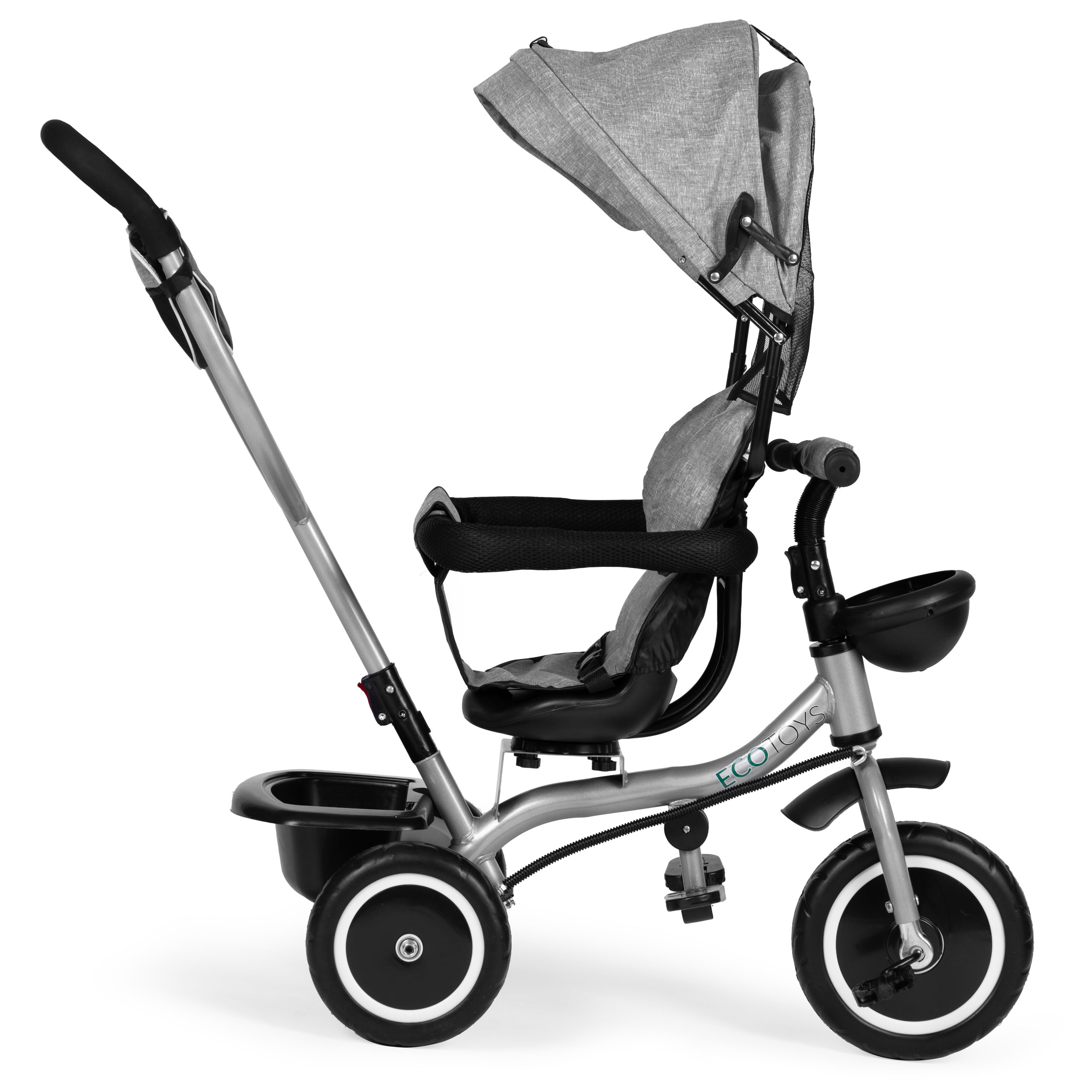 2-in-1 triratukas, pilkas, ecotoys
