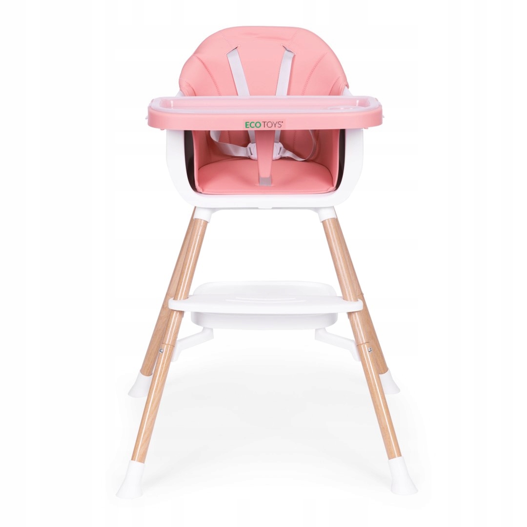Ecotoys 2 viename maitinimo kėdutė kūdikiams, rožinė