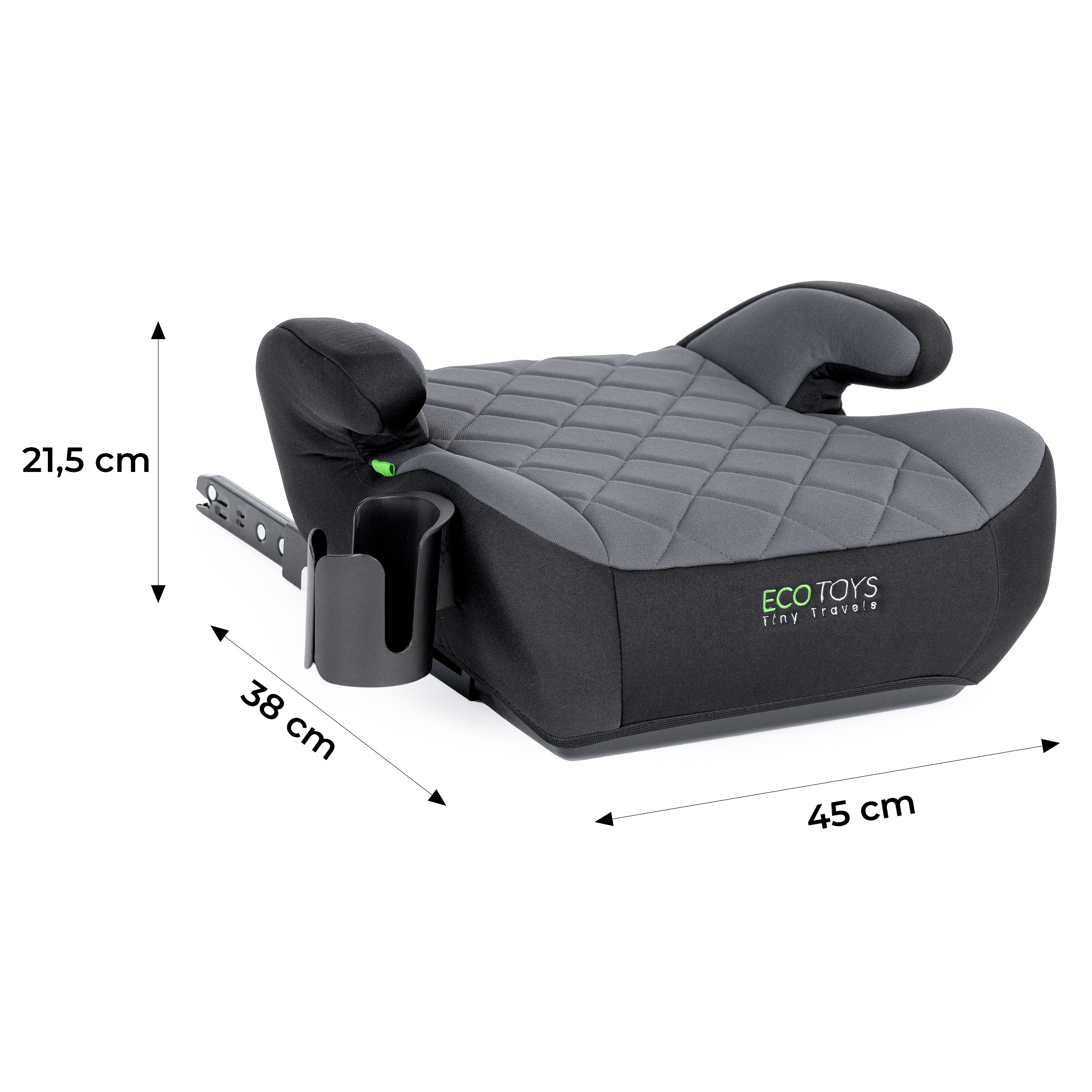 Automobilinė sėdynės paaukštinimo pagalvėlė ECOTOYS su ISOFIX sistema ir puodelio laikikliu, skirta vaikams nuo 125 iki 150 cm ūgio