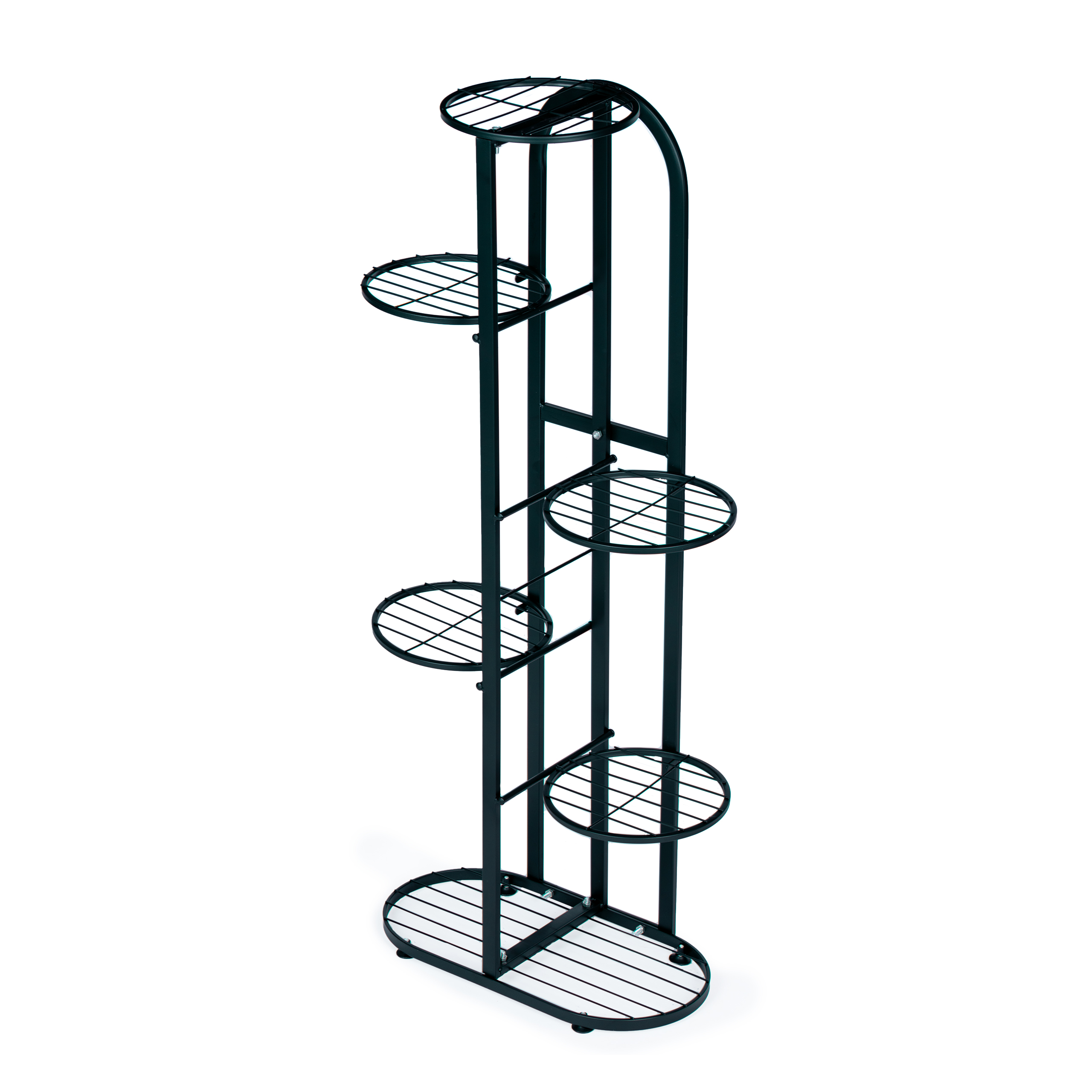 Modernus metalinis 6 lygių juodos spalvos gėlių stovas
