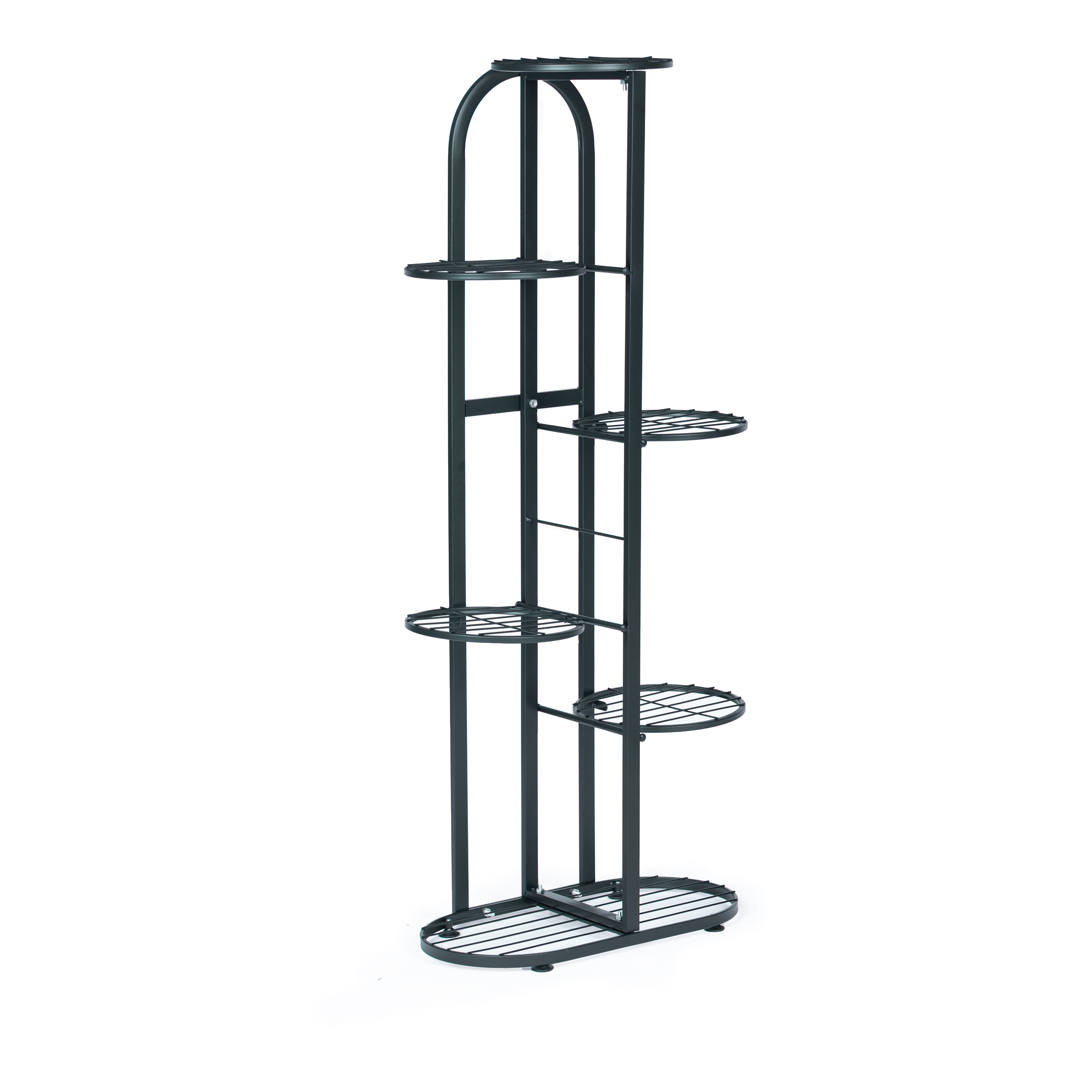 Modernus metalinis 6 lygių juodos spalvos gėlių stovas