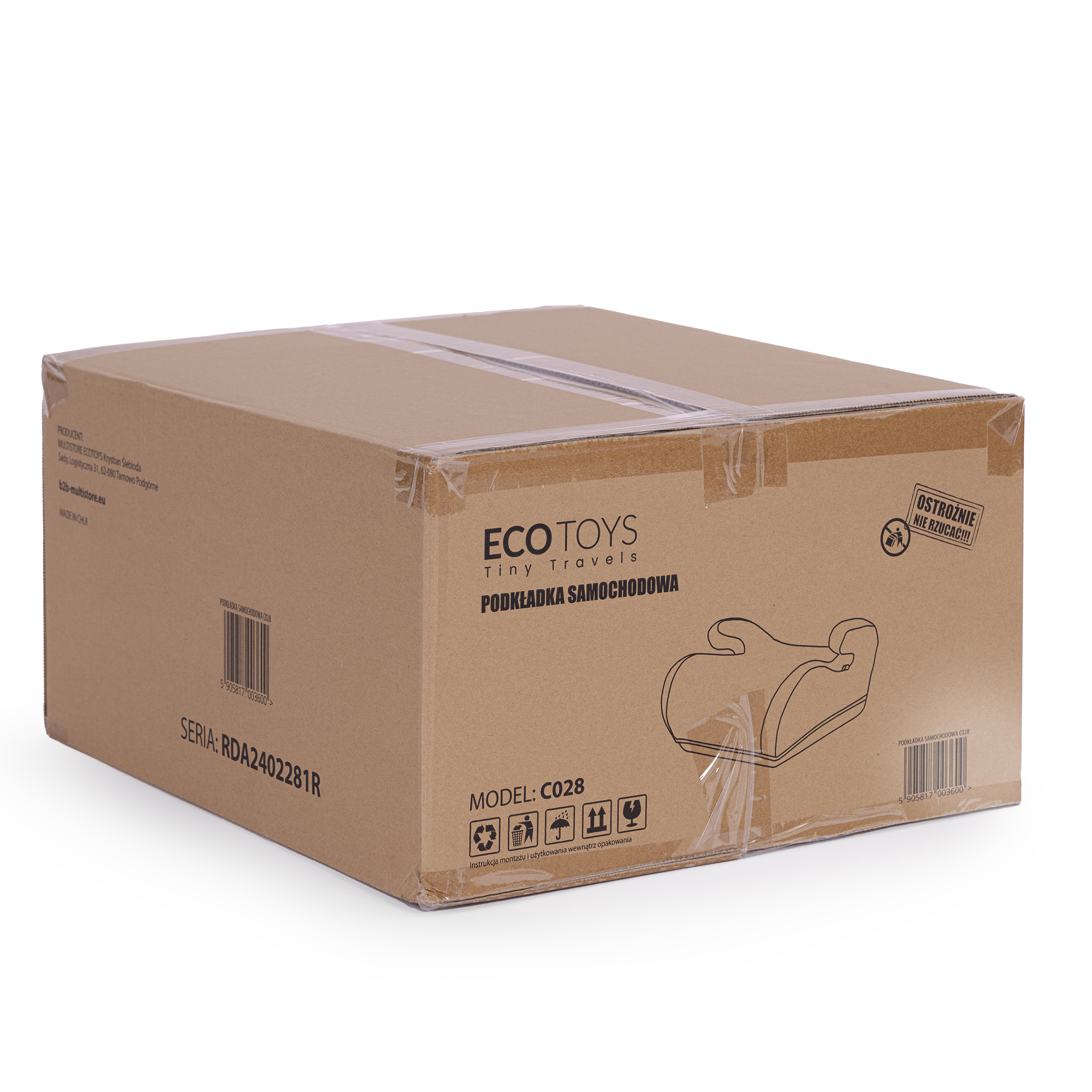 Automobilinė sėdynės paaukštinimo pagalvėlė ECOTOYS su puodelio laikikliu, skirta vaikams nuo 125 iki 150 cm ūgio