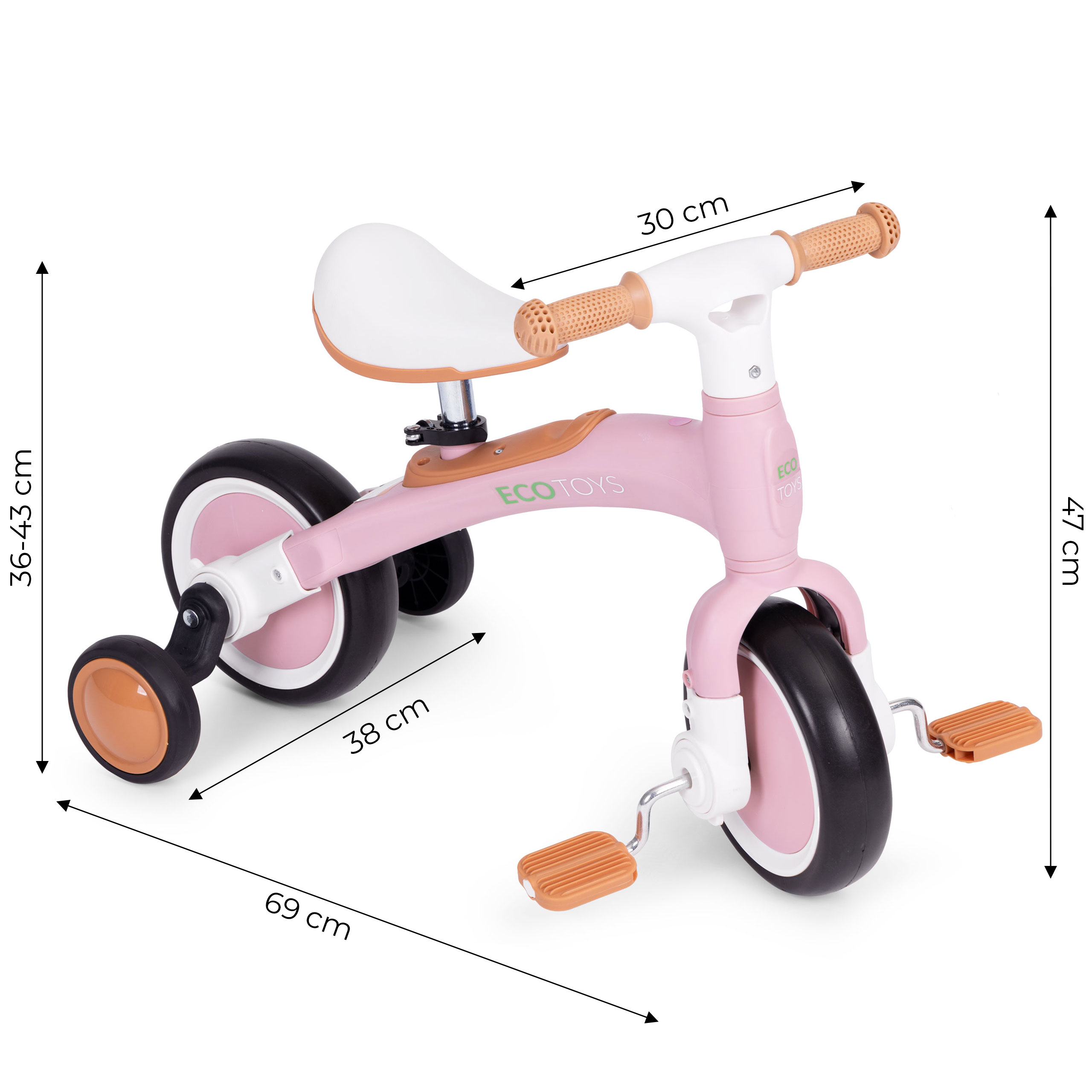 Balansinis dviratukas - rožinis ECOTOYS
