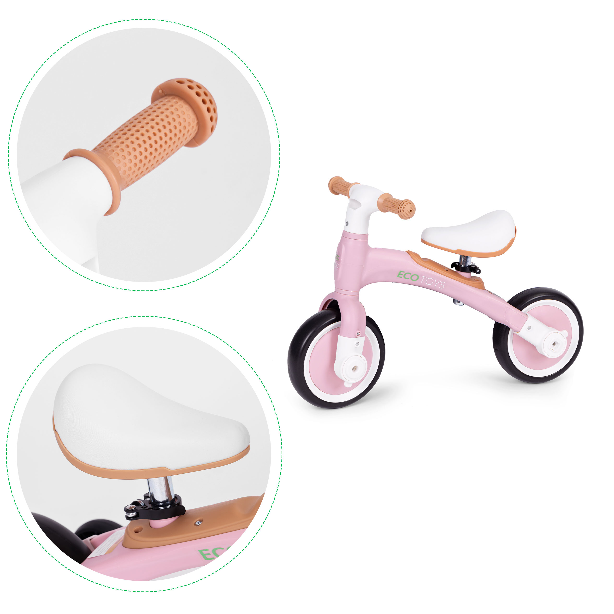 Balansinis dviratukas - rožinis ECOTOYS