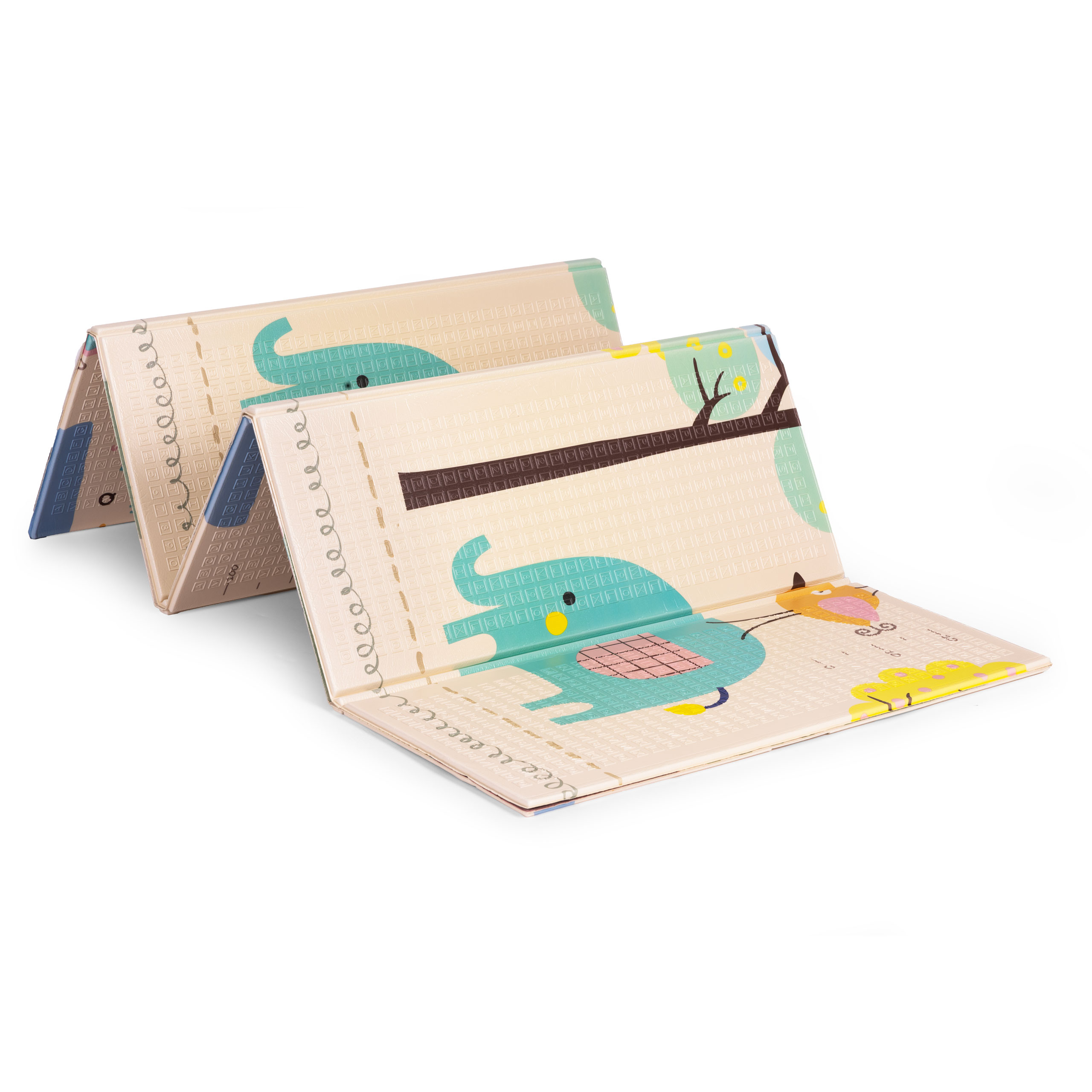 Vaikiškas edukacinis kilimėlis ecotoys 200x150 cm, dvipusis, sulankstomas
