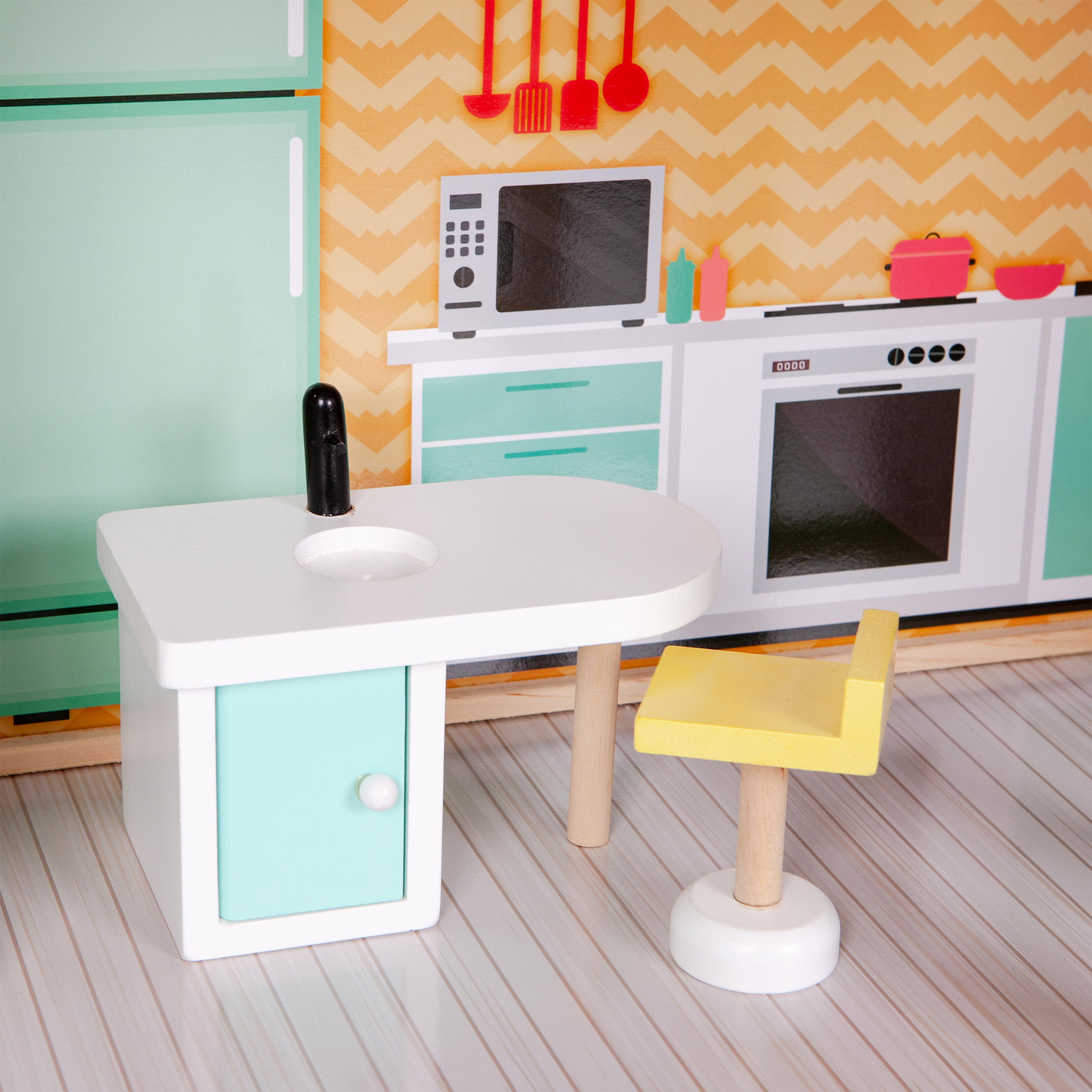 Didelis medinis lėlių namas - ecotoys