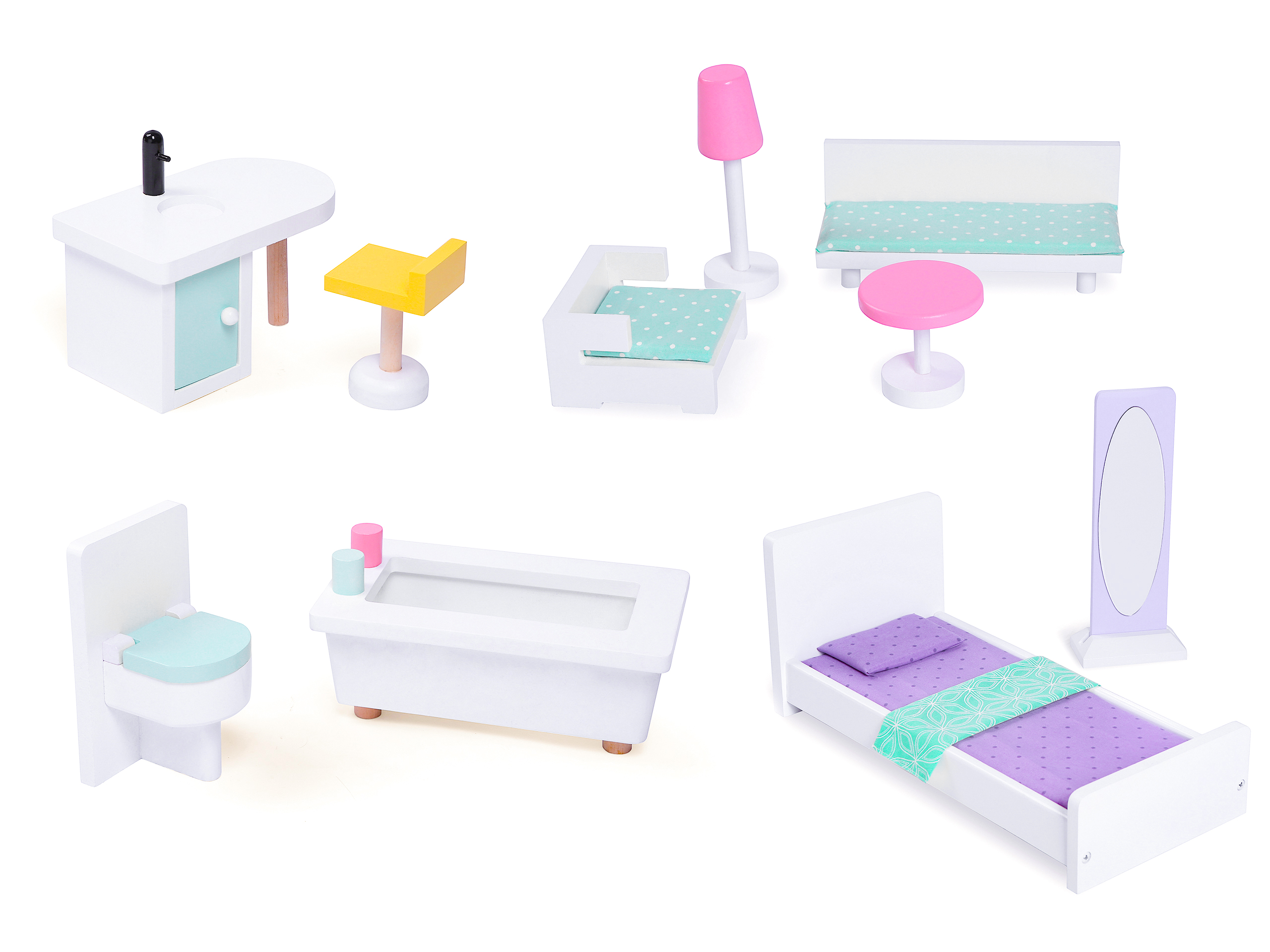Didelis medinis lėlių namas - ecotoys