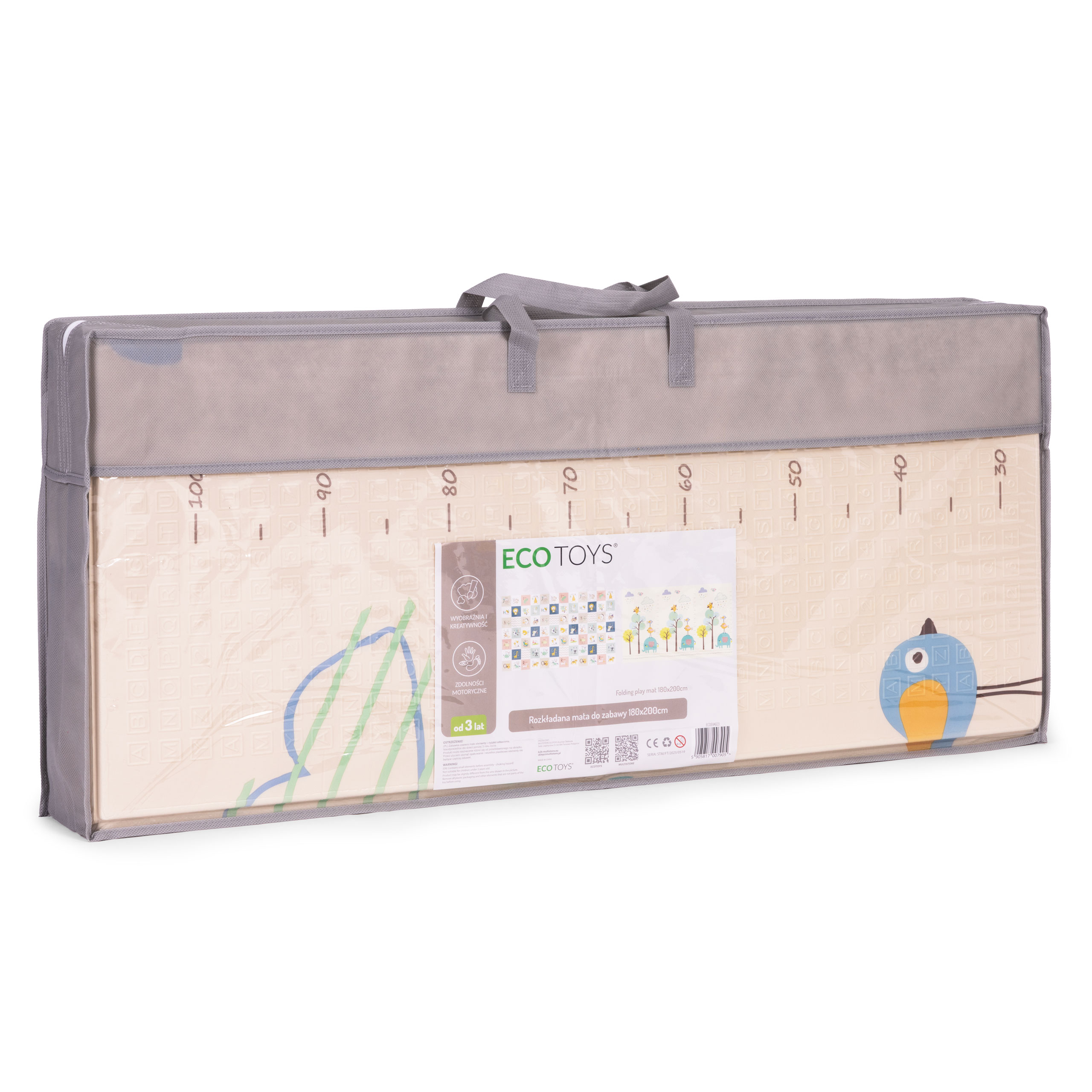 Vaikiškas žaidimų kilimėlis ecotoys 200x180 cm, dvipusis