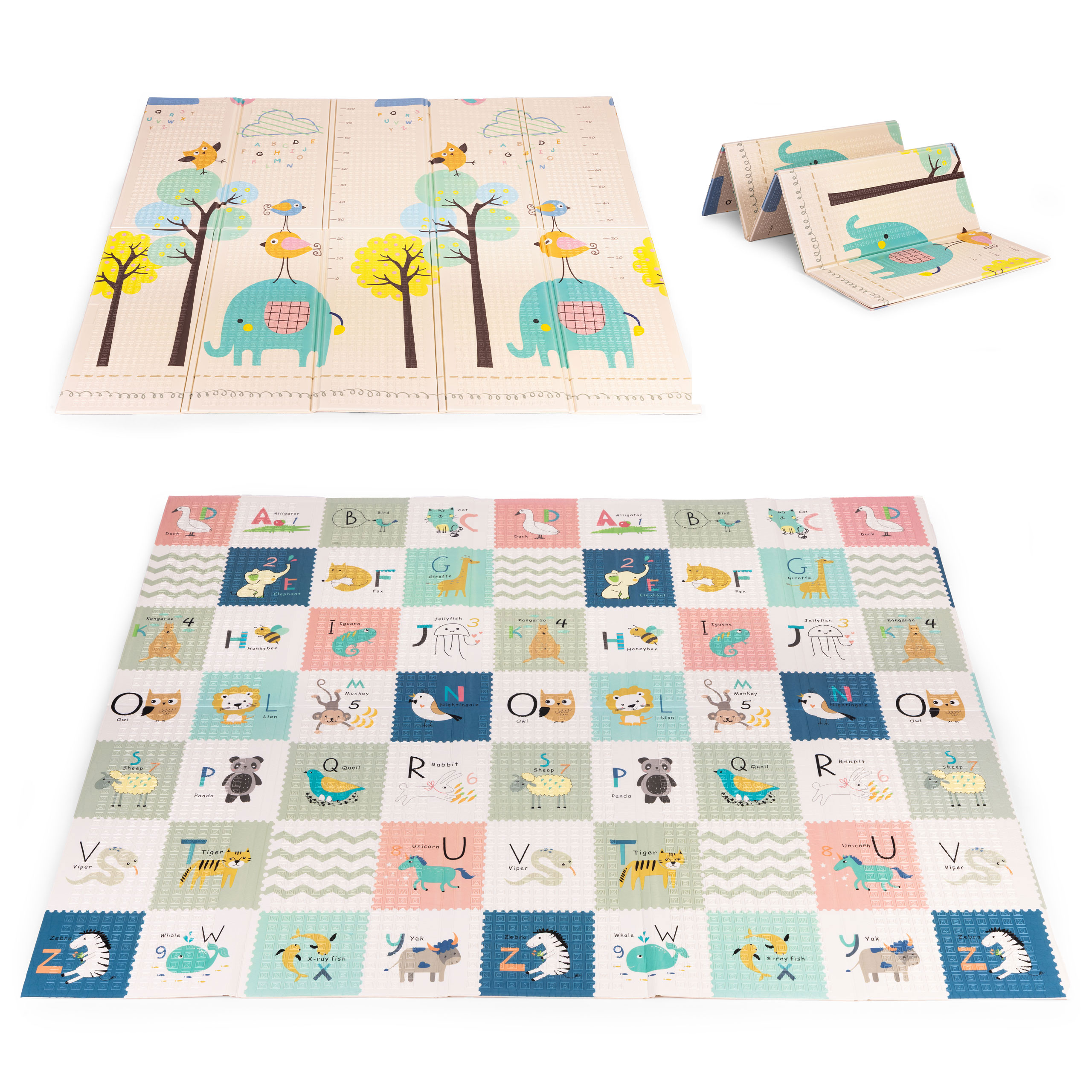 Vaikiškas žaidimų kilimėlis ecotoys 200x180 cm, dvipusis