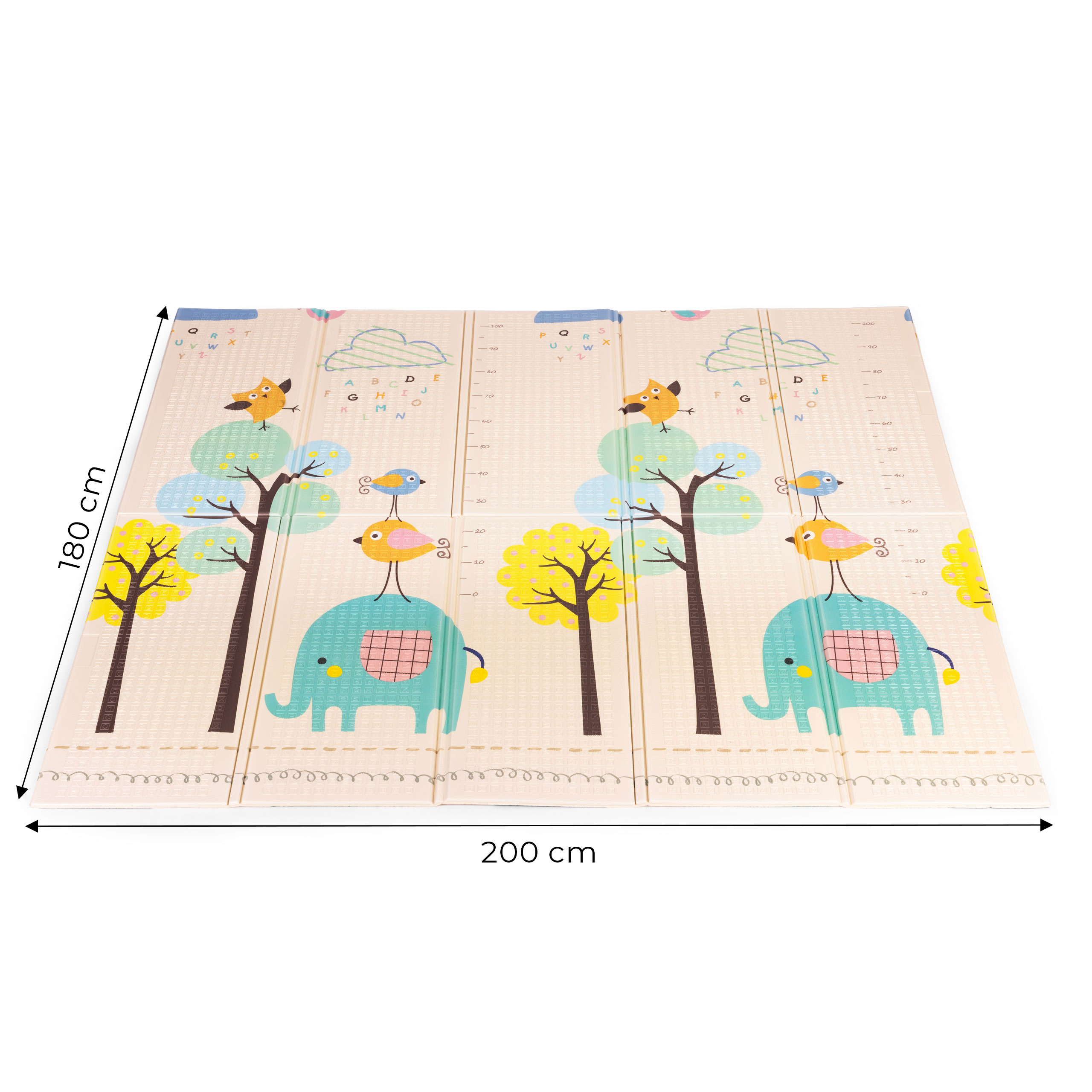 Vaikiškas žaidimų kilimėlis ecotoys 200x180 cm, dvipusis
