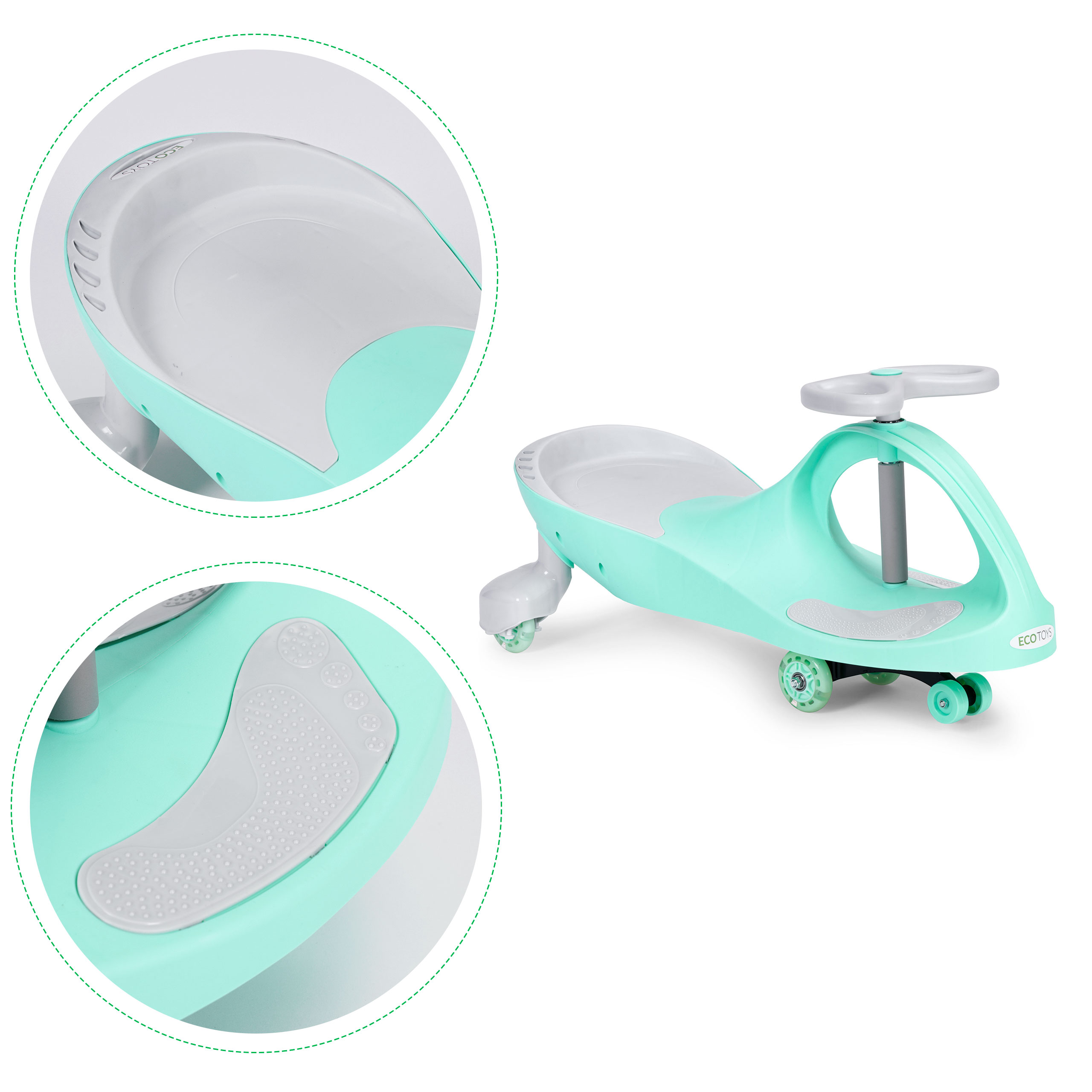 Žaislinė mašinėlė su led ratukais ecotoys