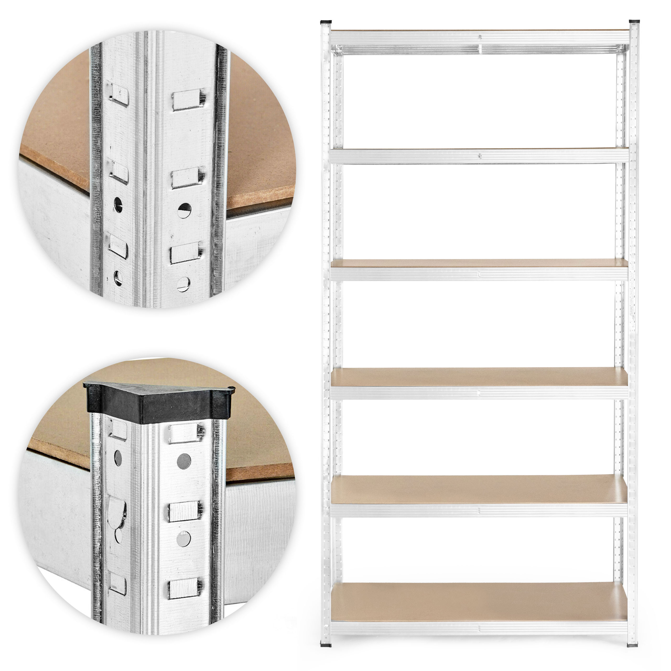 Sandėlio lentyna 222x110x50 cm cinkuoto plieno 6 lentynos 1050 kg modernhome