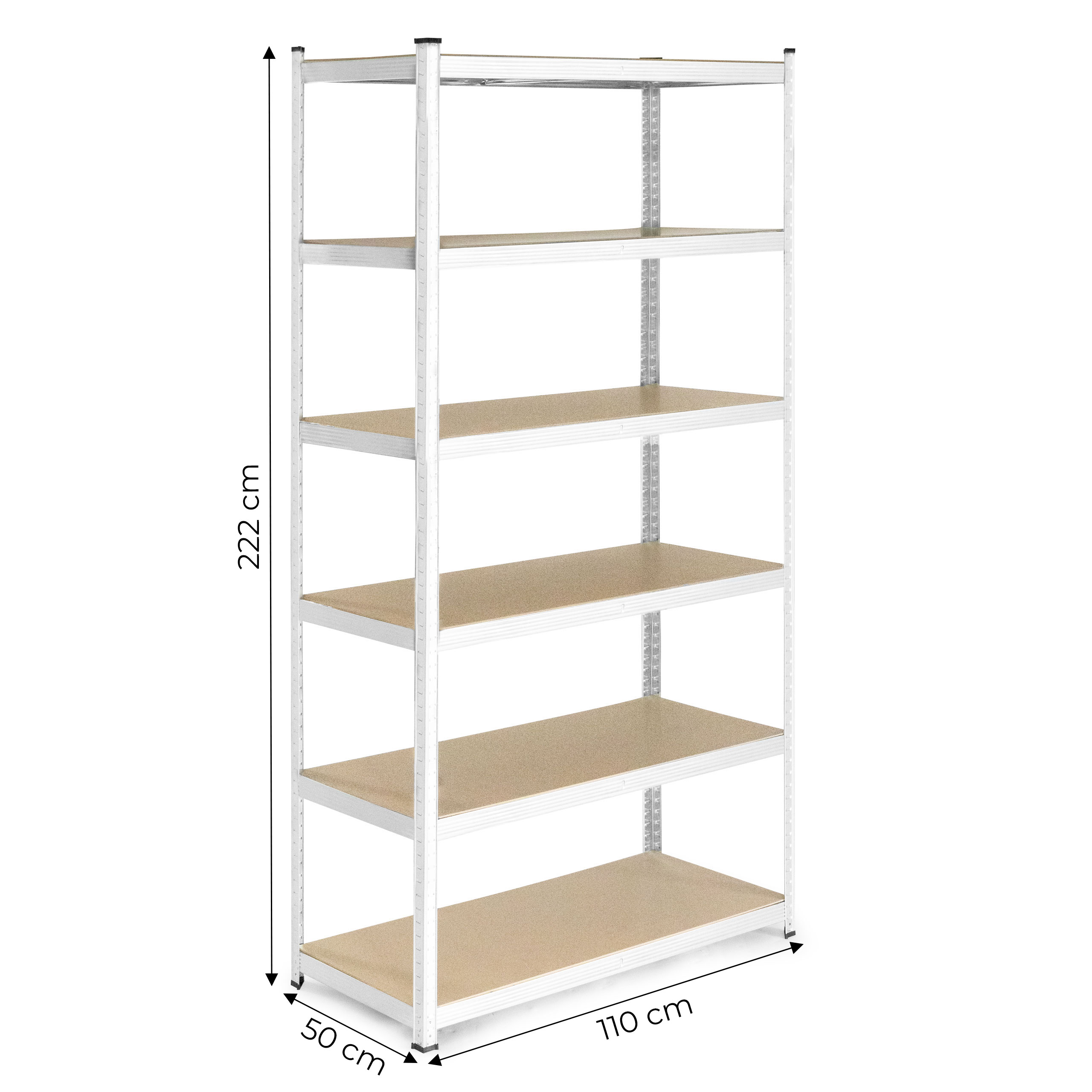 Sandėlio lentyna 222x110x50 cm cinkuoto plieno 6 lentynos 1050 kg modernhome