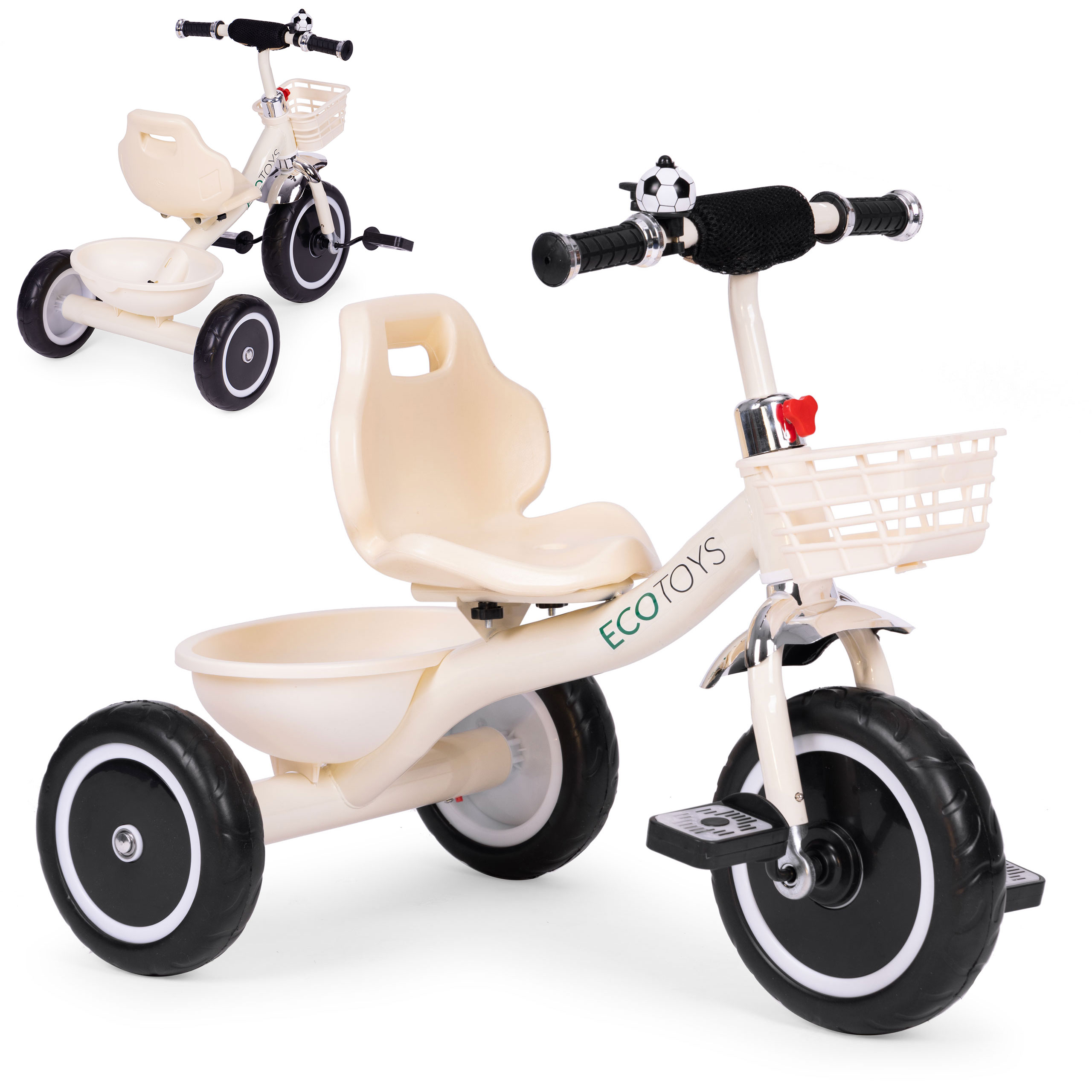 Triratukas, beige, ecotoys