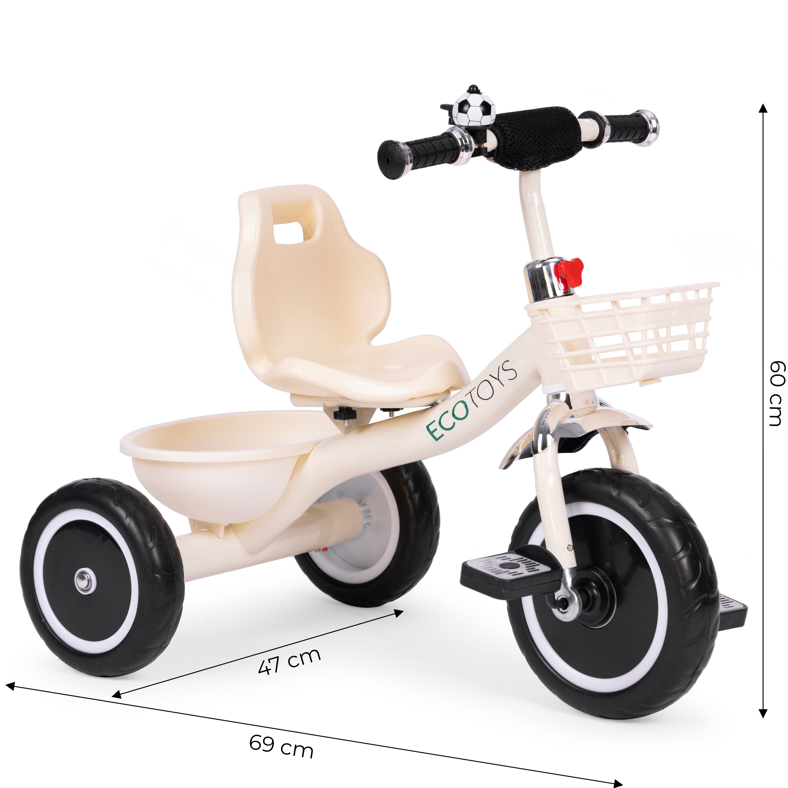 Triratukas, beige, ecotoys