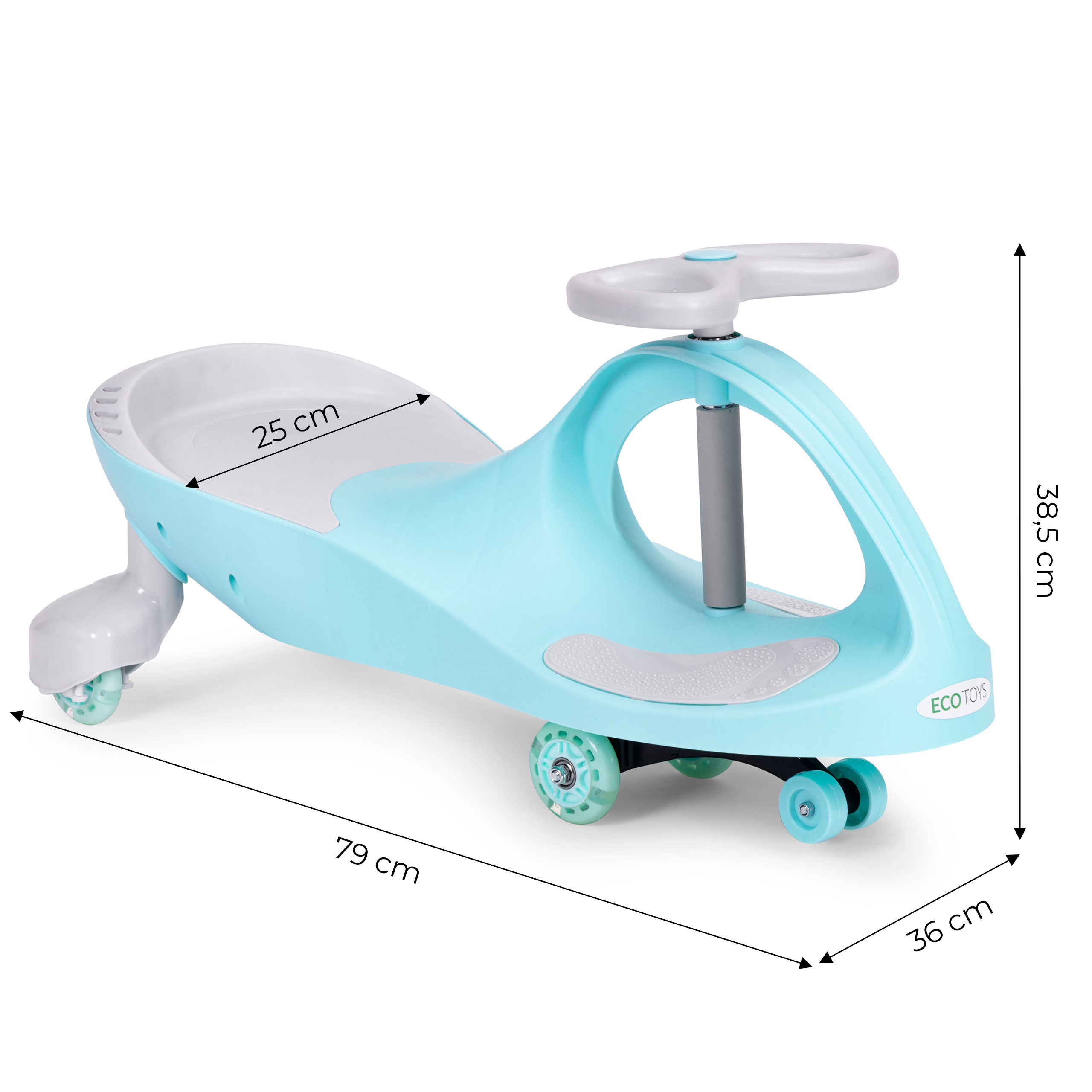 Ecotoys vaikiškas wiggle automobilis su led ratais