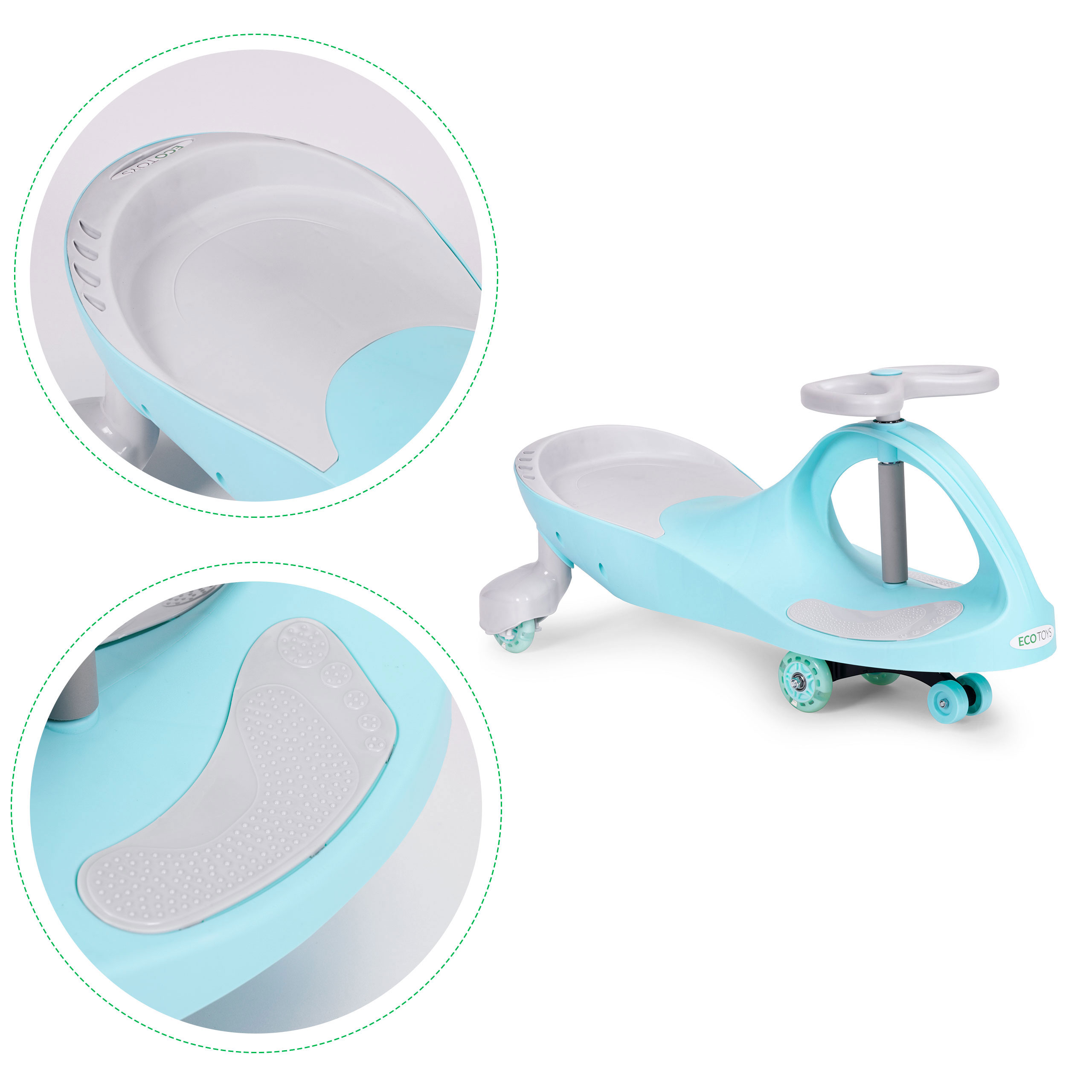 Ecotoys vaikiškas wiggle automobilis su led ratais