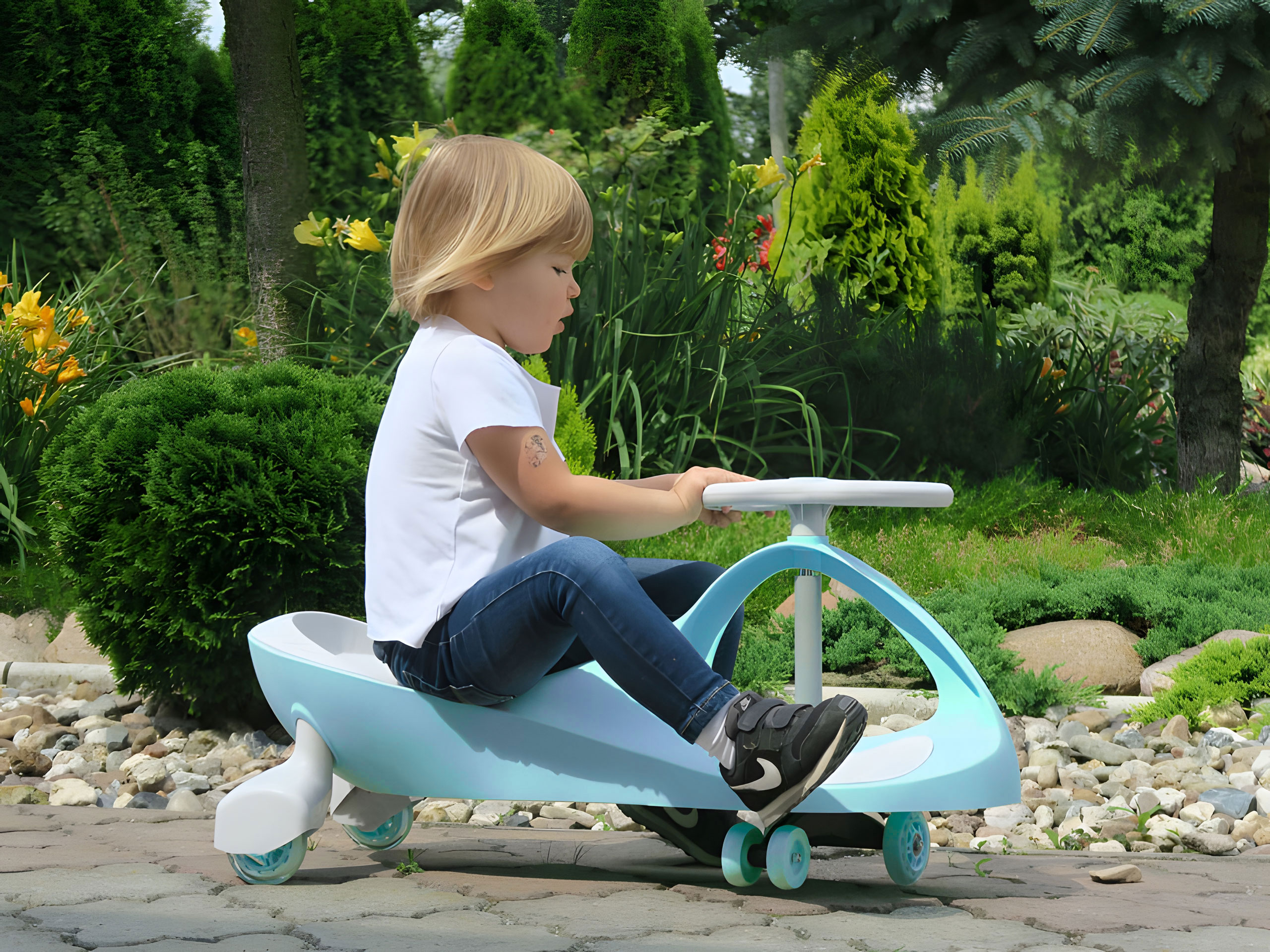 Ecotoys vaikiškas wiggle automobilis su led ratais