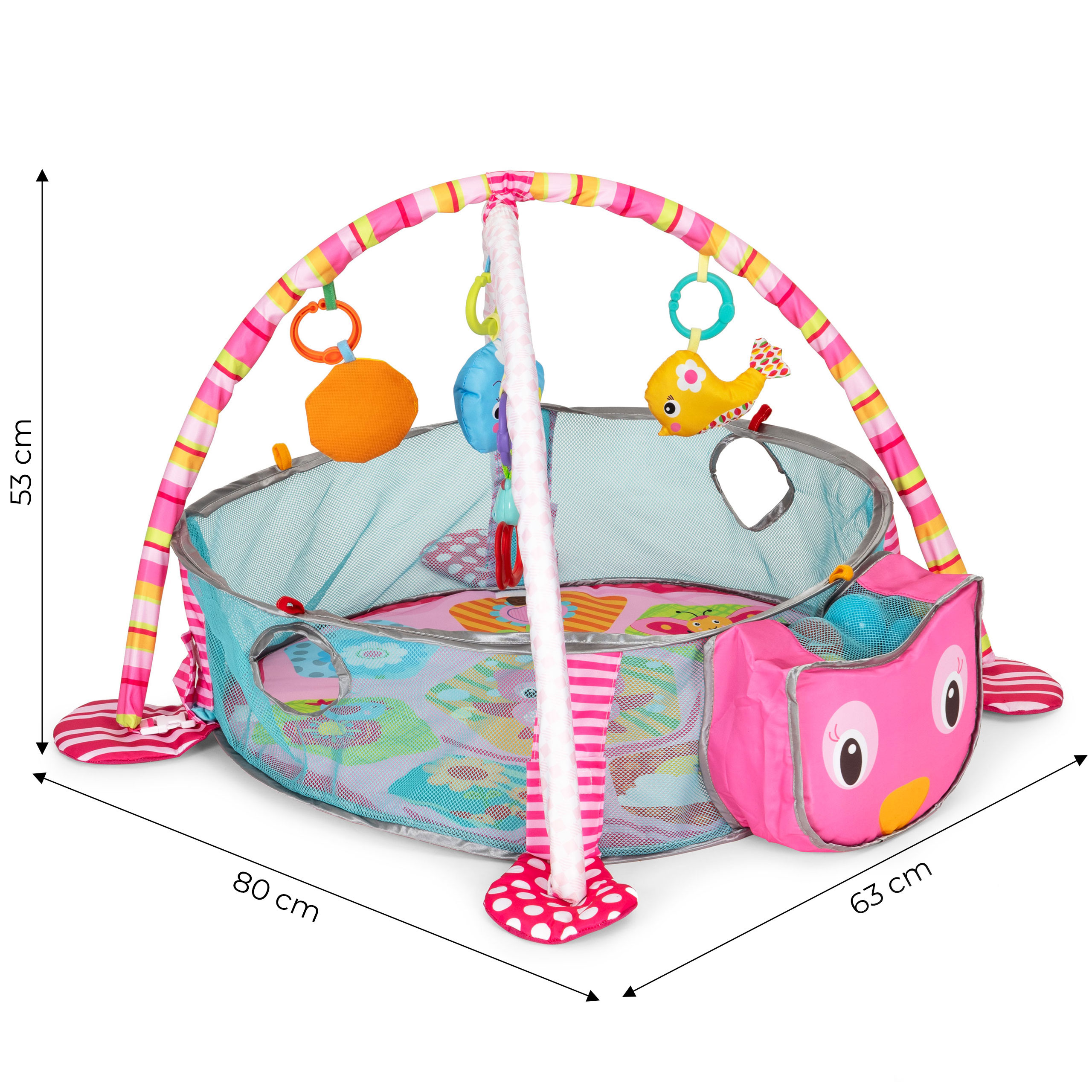 Didelis lavinamasis kilimėlis 3in1 žaidimų aikštelė su 30 kamuoliukų Eco Toys 88970