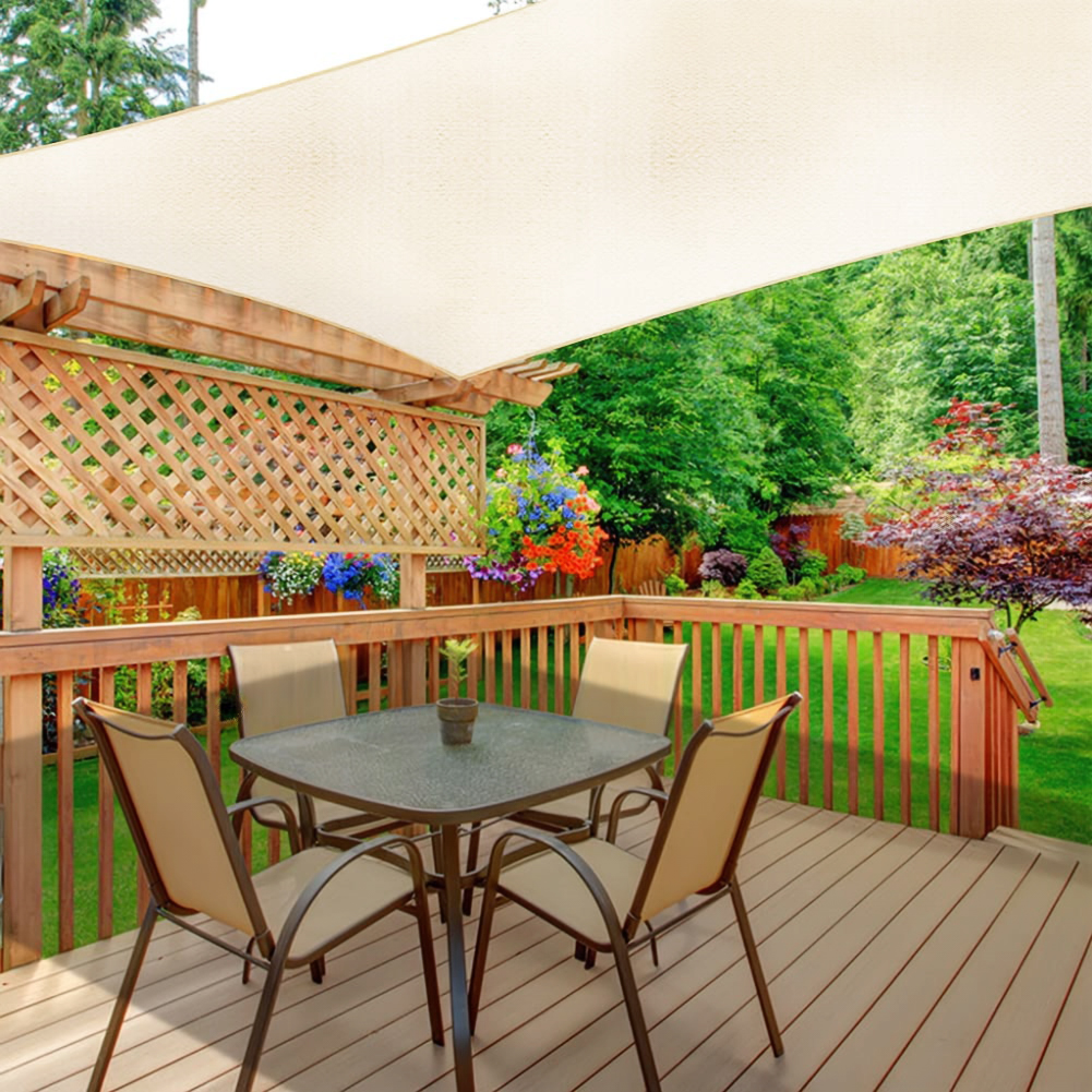 Stačiakampio formos stogelis nuo saulės, atsparus vandeniui, 2x3 m ModernHome - smėlio spalvos