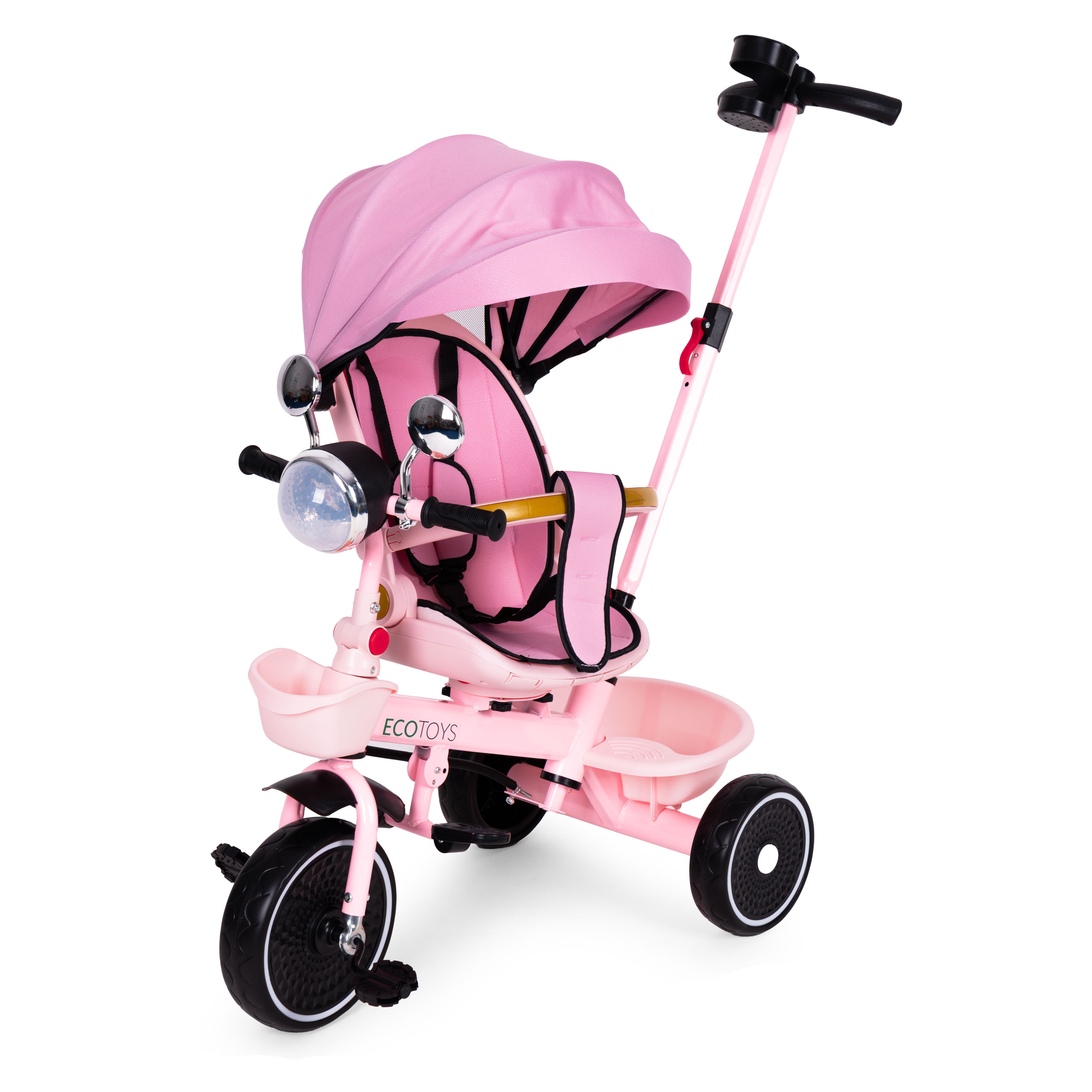 Triratukas vaikams ecotoys su pasukama sėdyne