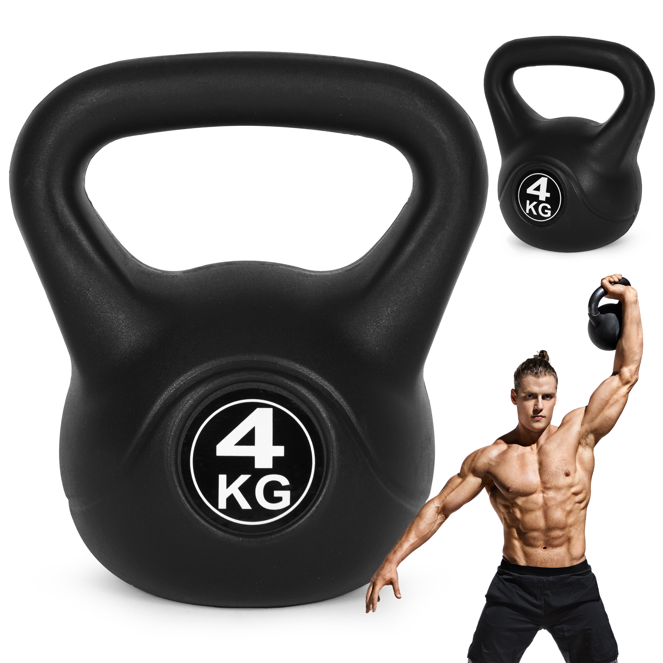 Kettlebell 4 kg, treniruoklis, hantelis, svarmuo, ModernHome