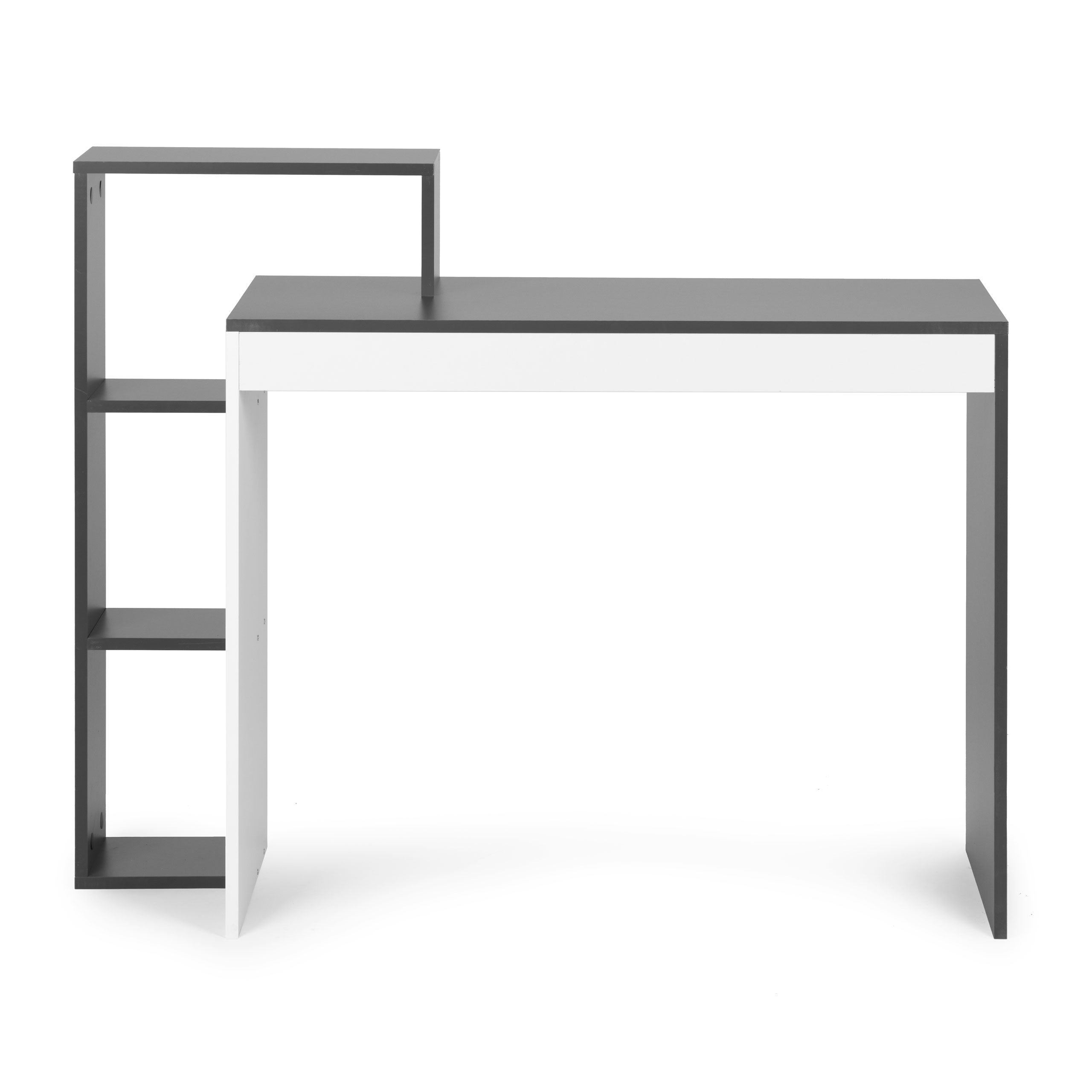 Rašomasis stalas modernhome, 110x40x75 cm, baltas/pilkas
