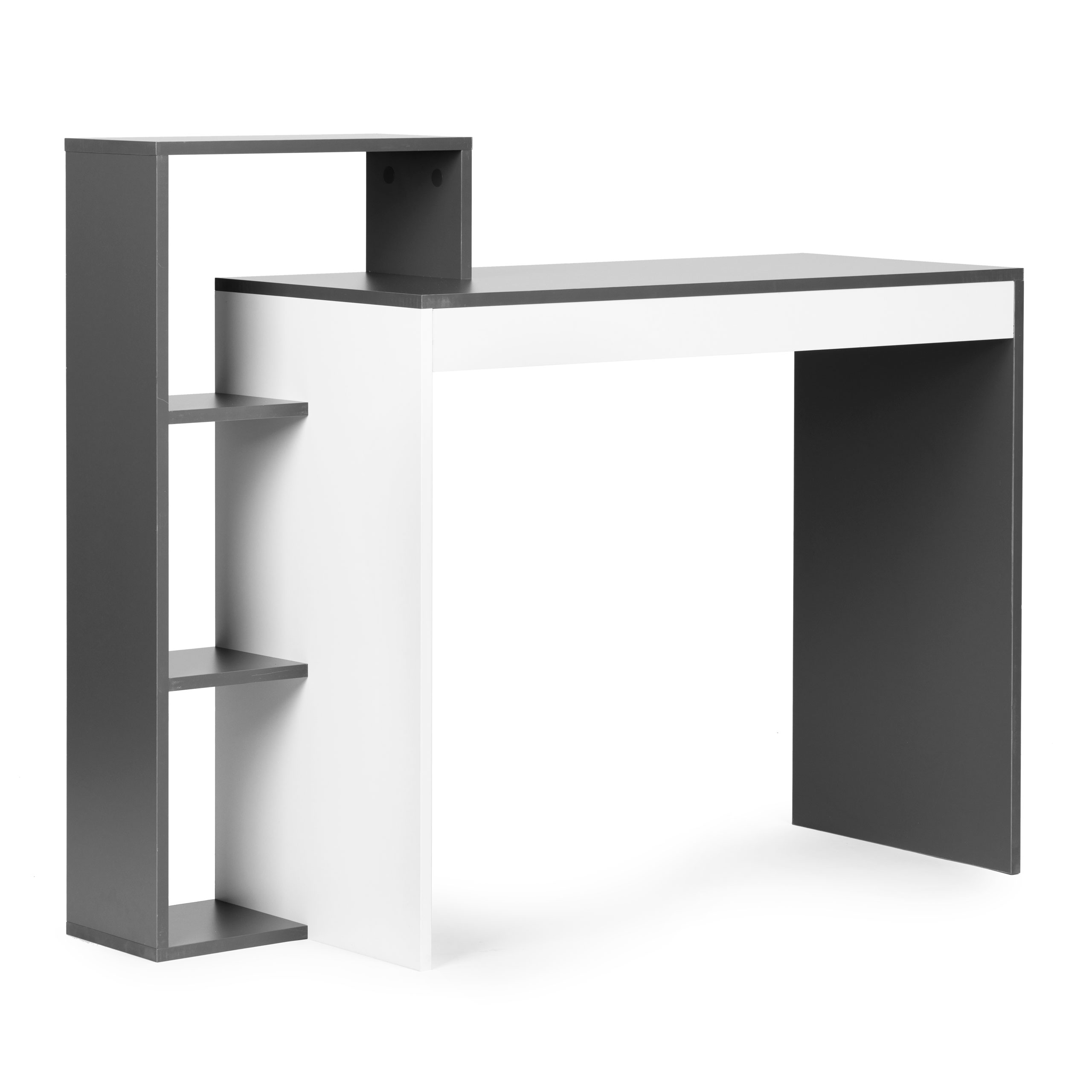 Rašomasis stalas modernhome, 110x40x75 cm, baltas/pilkas