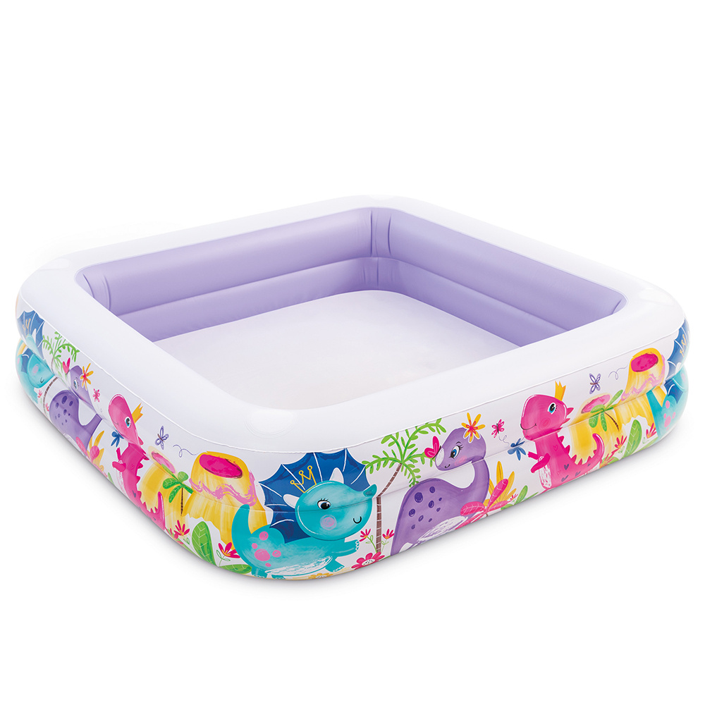 Pripučiamas vaikų baseinas su stogeliu intex 57470-dino, violetinis