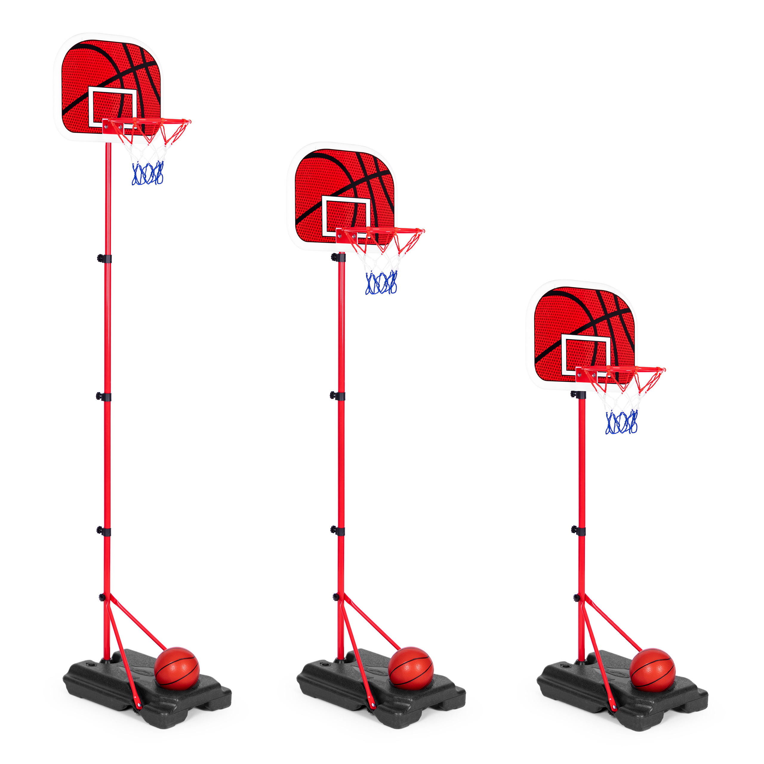Children's basketball hoop, adjustable height, ball pump