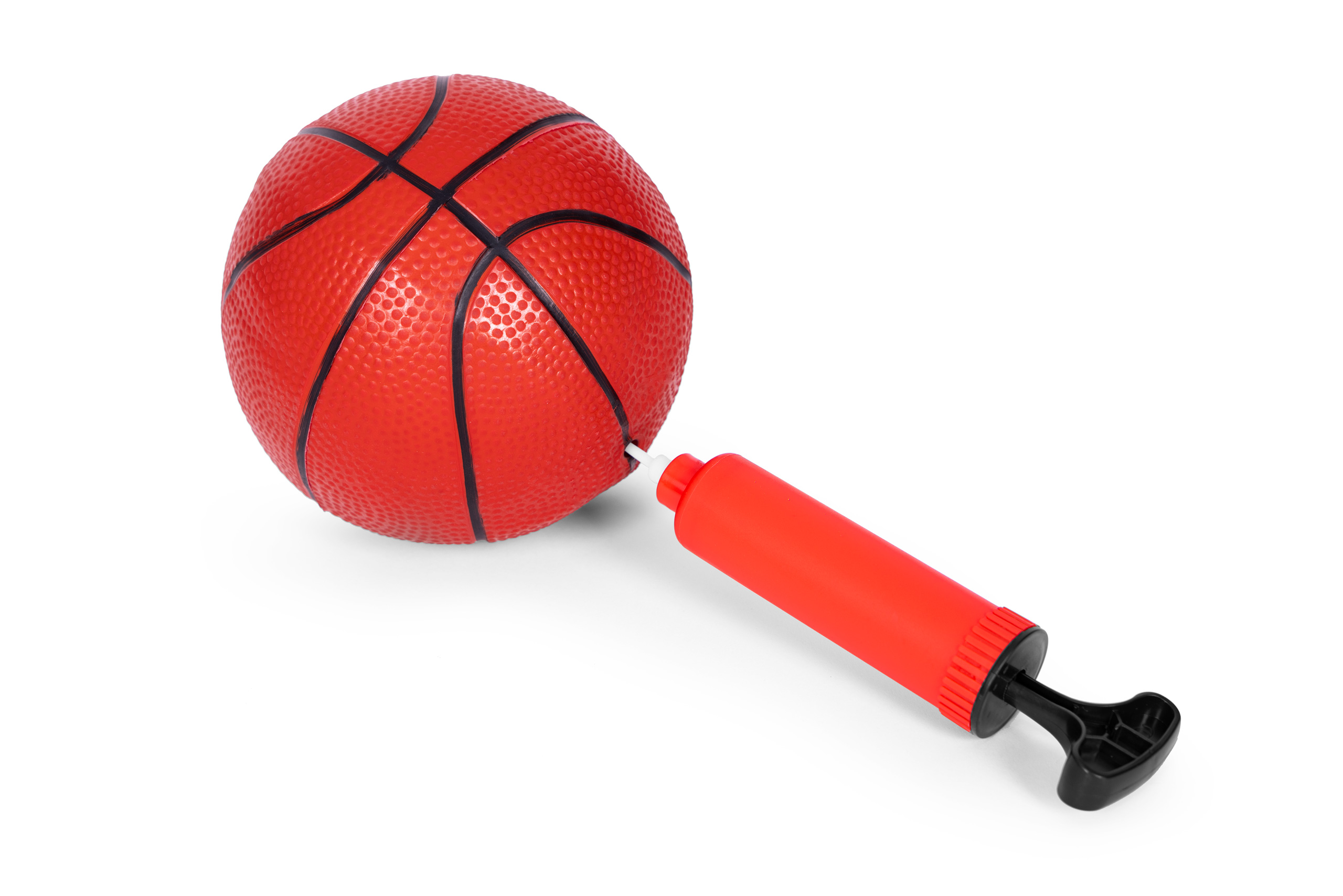Children's basketball hoop, adjustable height, ball pump