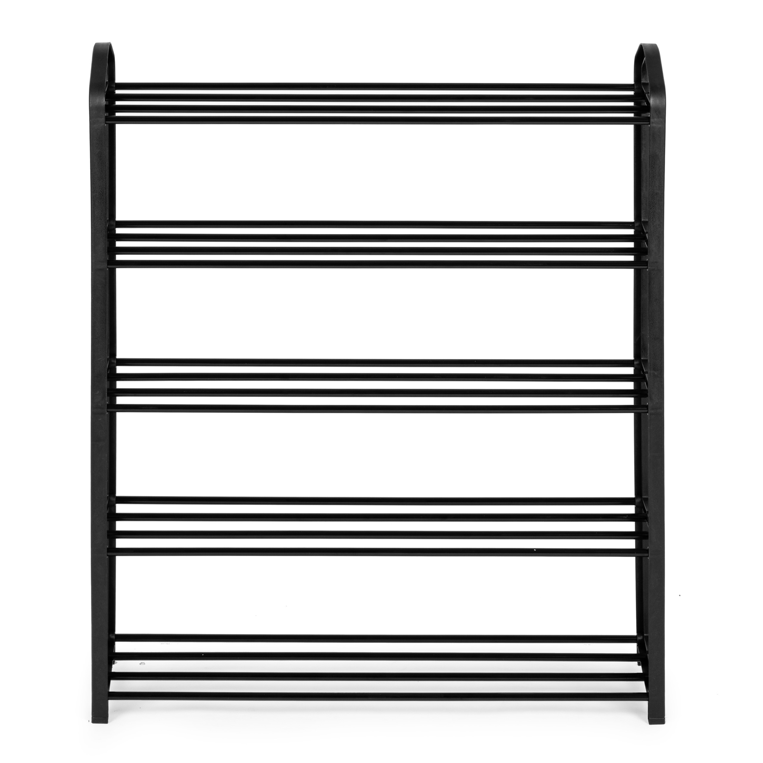 Modernhome metalinė batų lentyna su 5 lentynomis, juoda