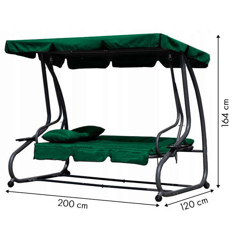 ModernHome sodo sūpynė-sofa, žalia, 200 x 120 x 164 cm