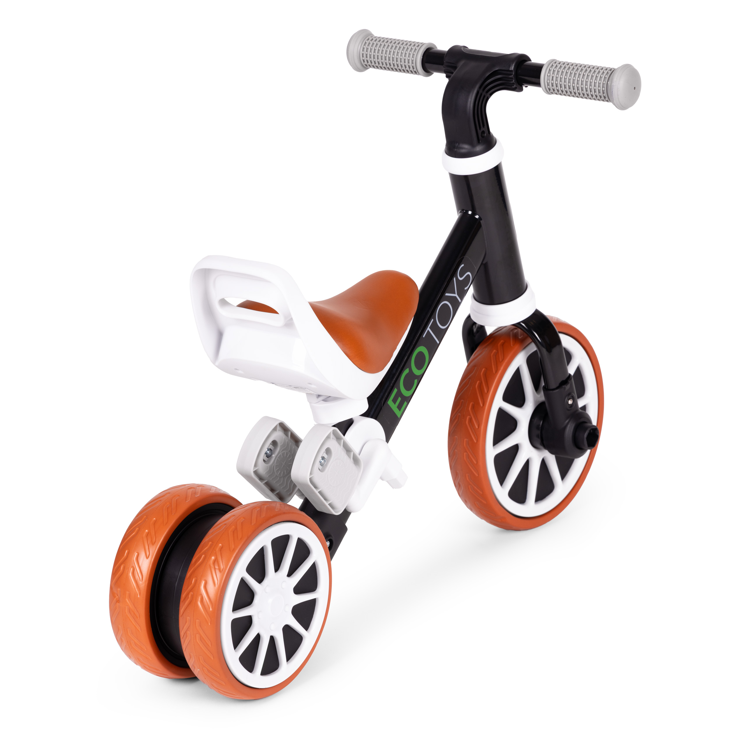 2in1 dviratis su pedalais ir bėgimo funkcija, juodas – ECOTOYS
