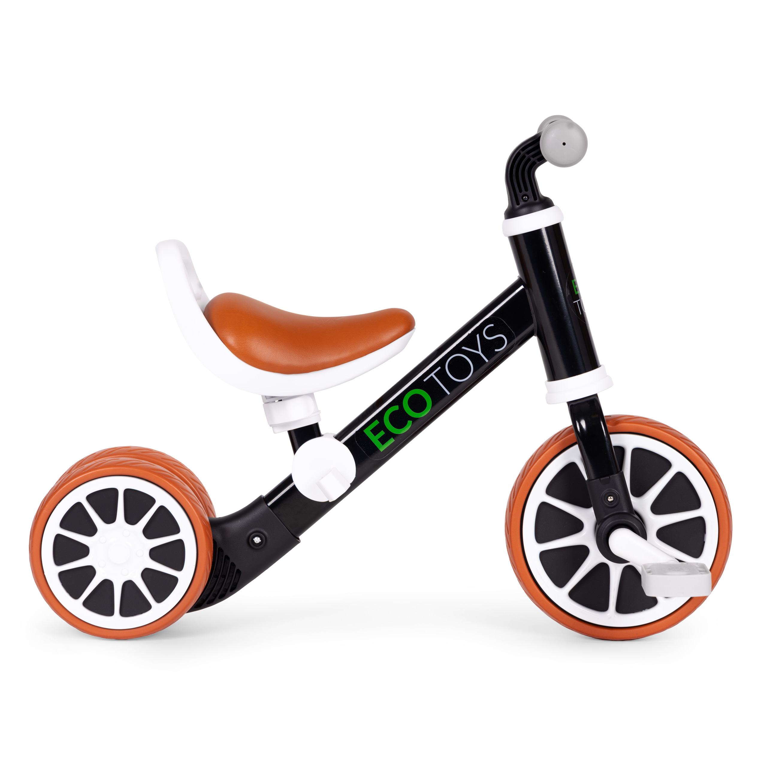 2in1 dviratis su pedalais ir bėgimo funkcija, juodas – ECOTOYS