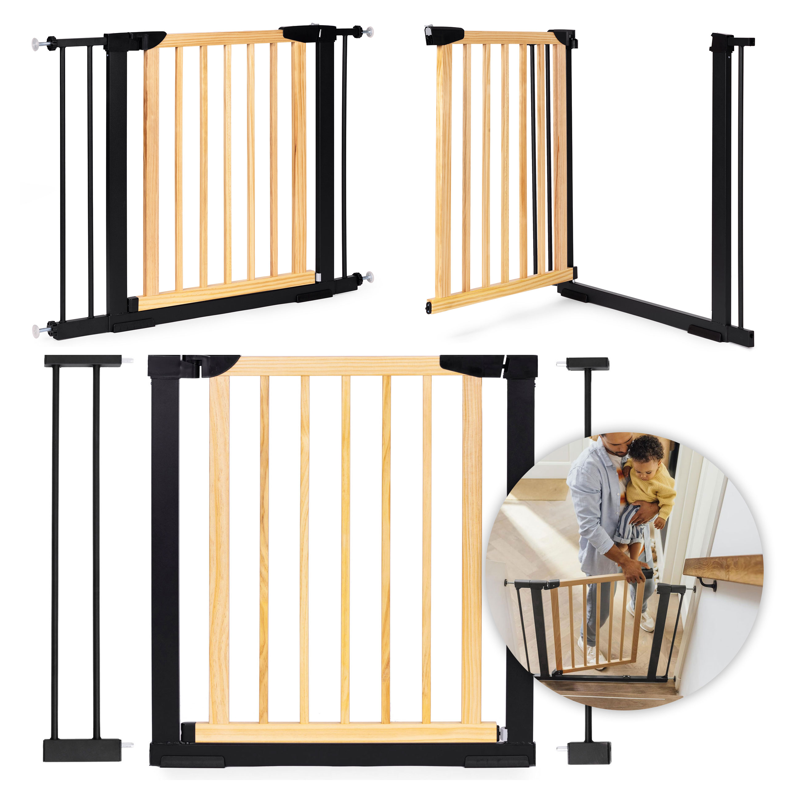 Apsauginiai varteliai, 74-100 cm, laiptams ir durims, ECOTOYS