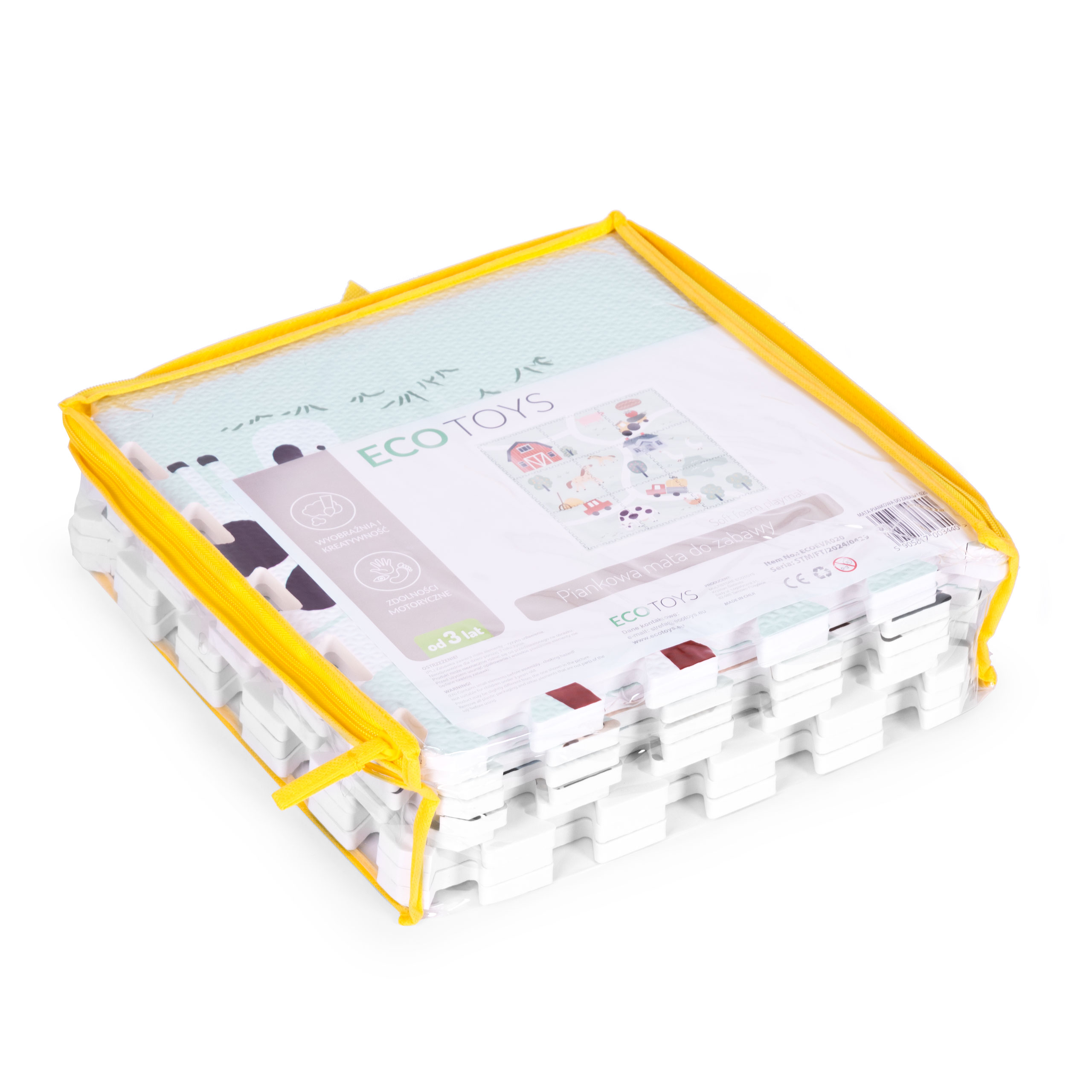 Didelė EVA putplasčio dėlionė vaikams „Ferma“ (90,5 x 90,5 cm, 21 dalis) – ECOTOYS