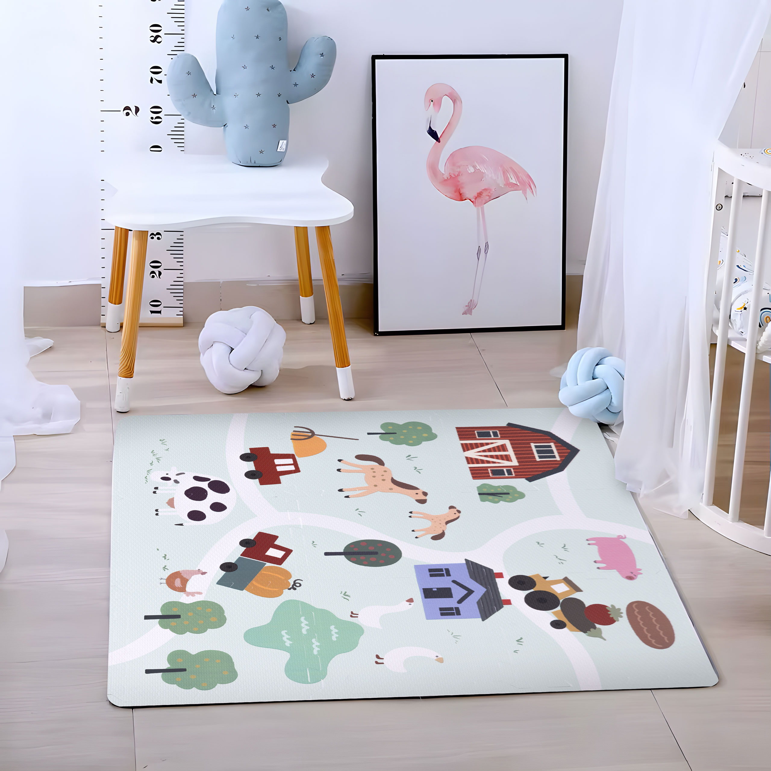 Didelė EVA putplasčio dėlionė vaikams „Ferma“ (90,5 x 90,5 cm, 21 dalis) – ECOTOYS