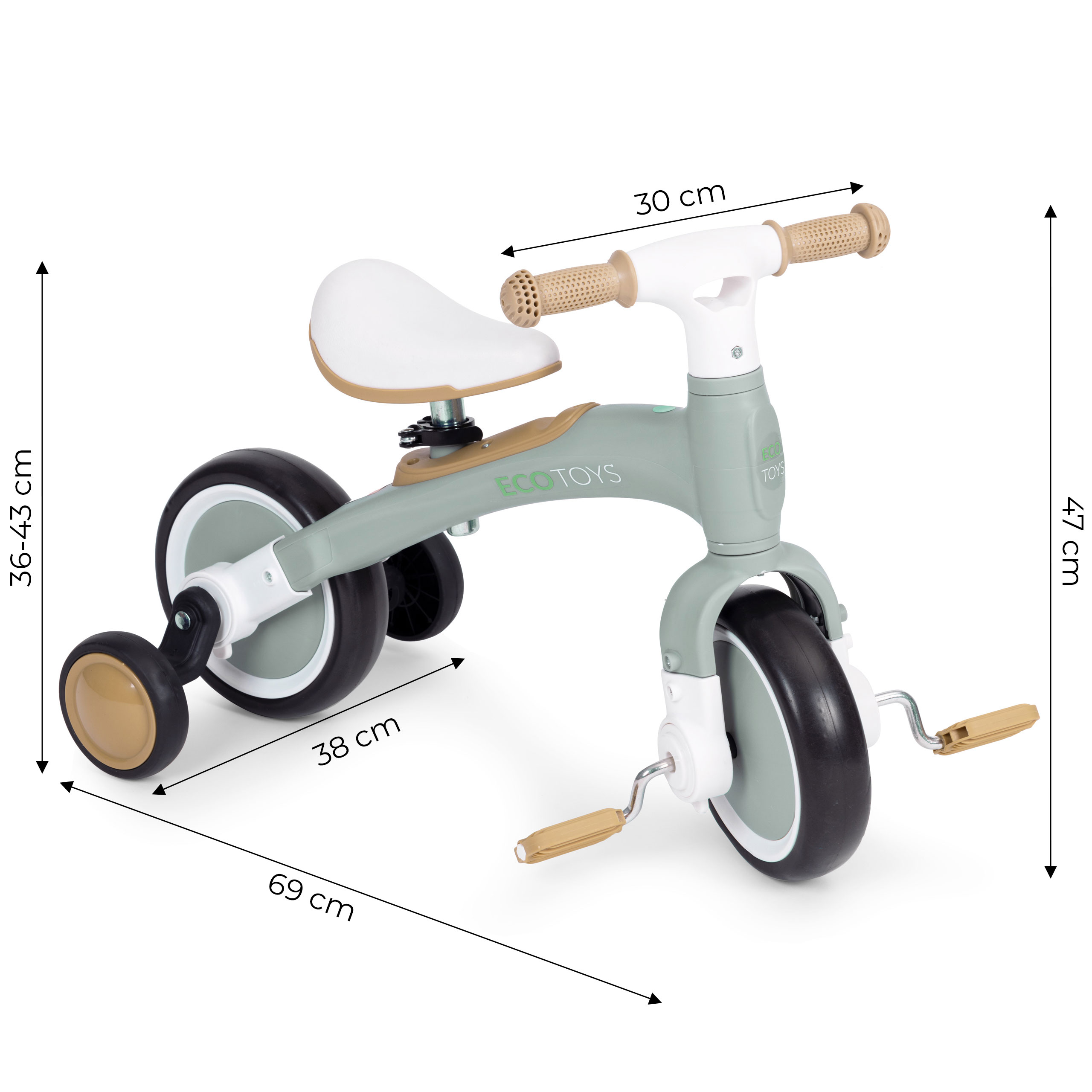 Balansinis dviratukas žalias - ECOTOYS
